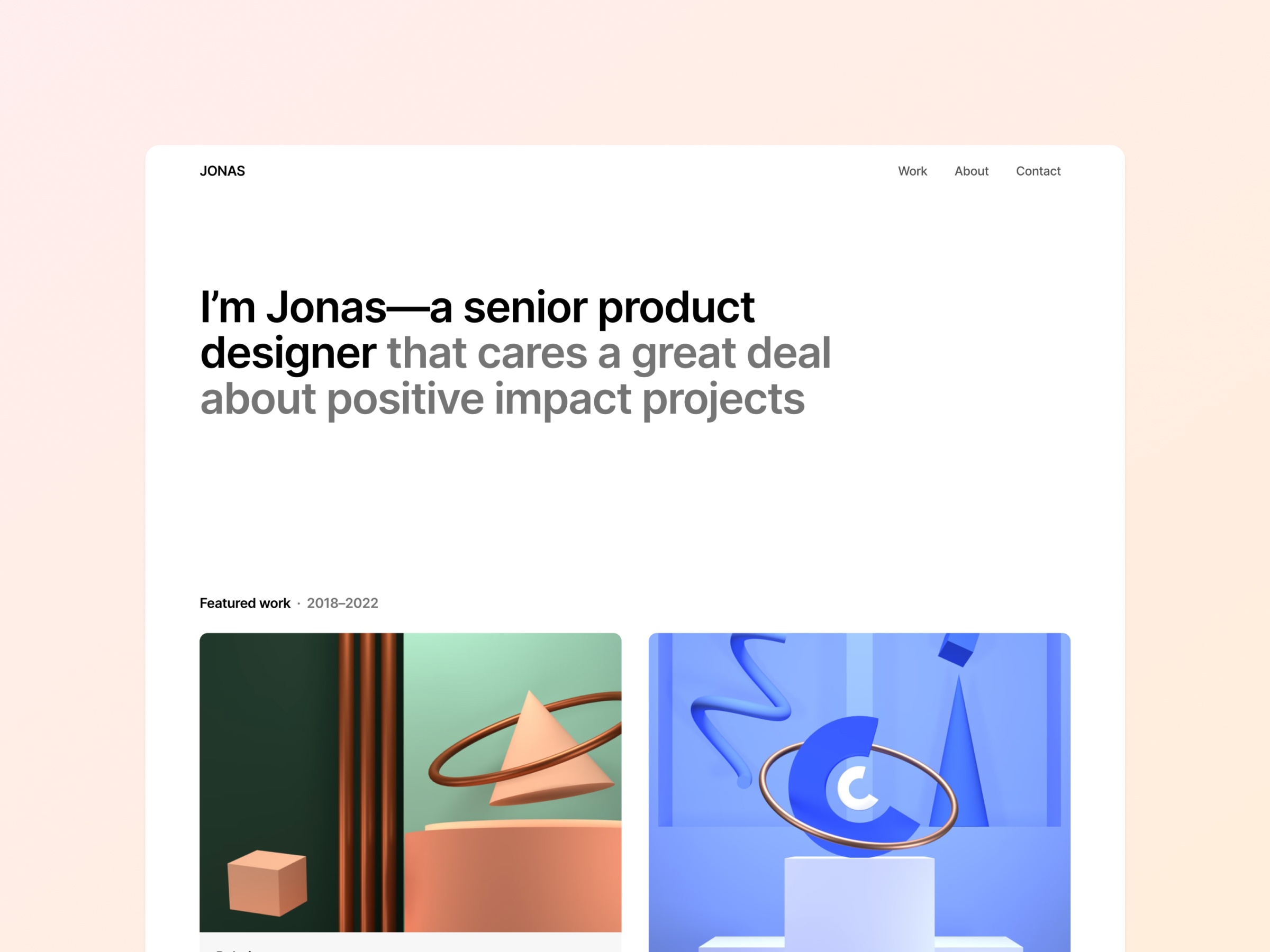 Screenshot of Jonas website