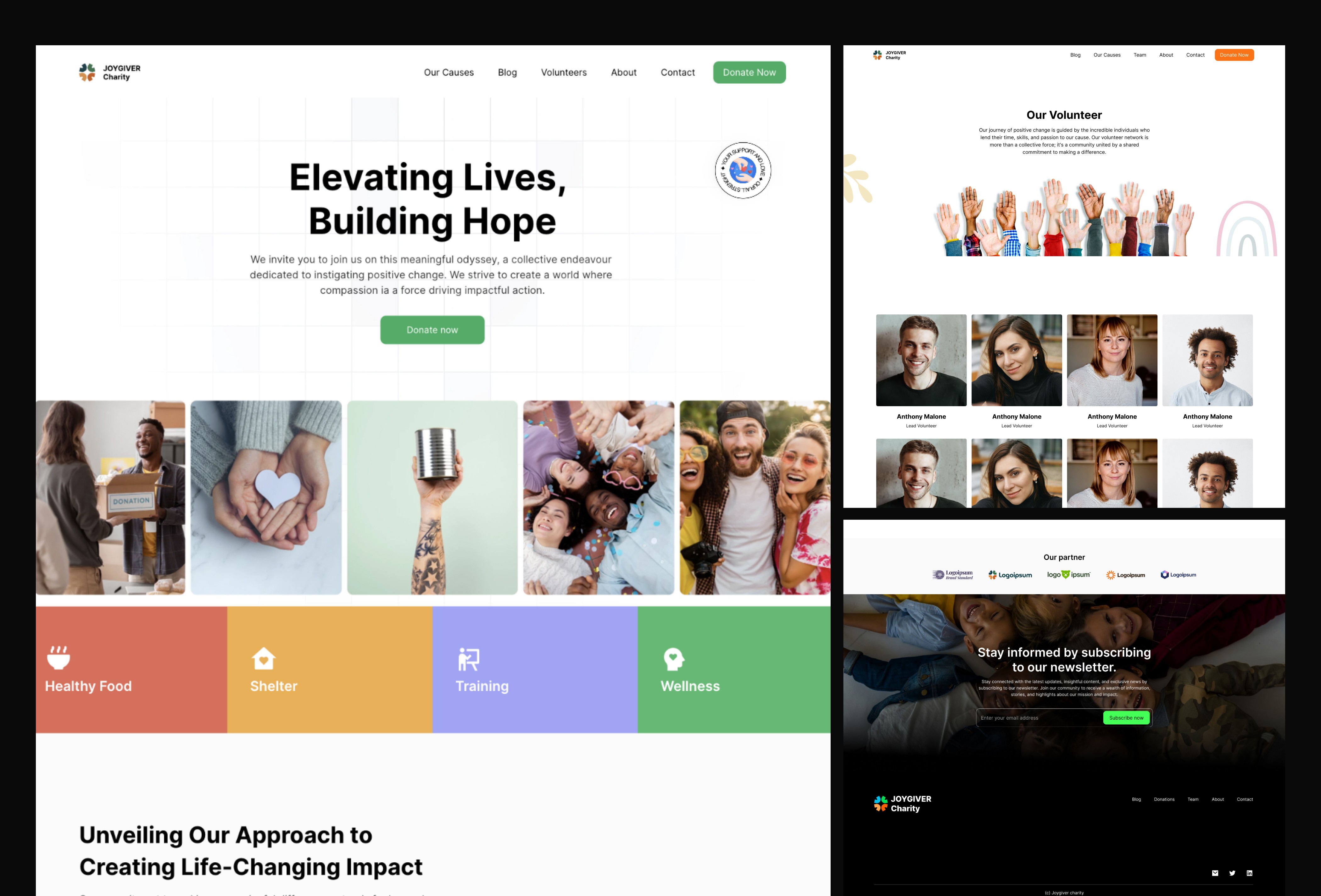 Screenshot of Joygiver website