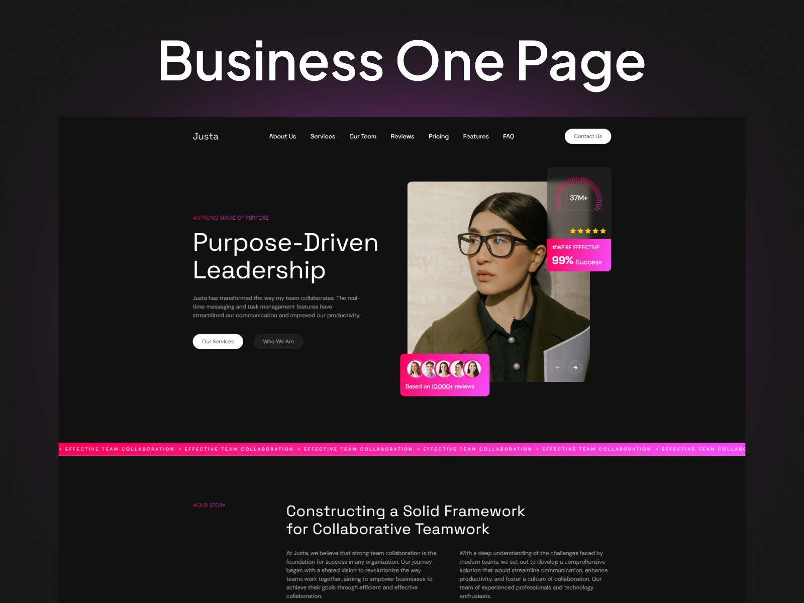 Screenshot of Justa website