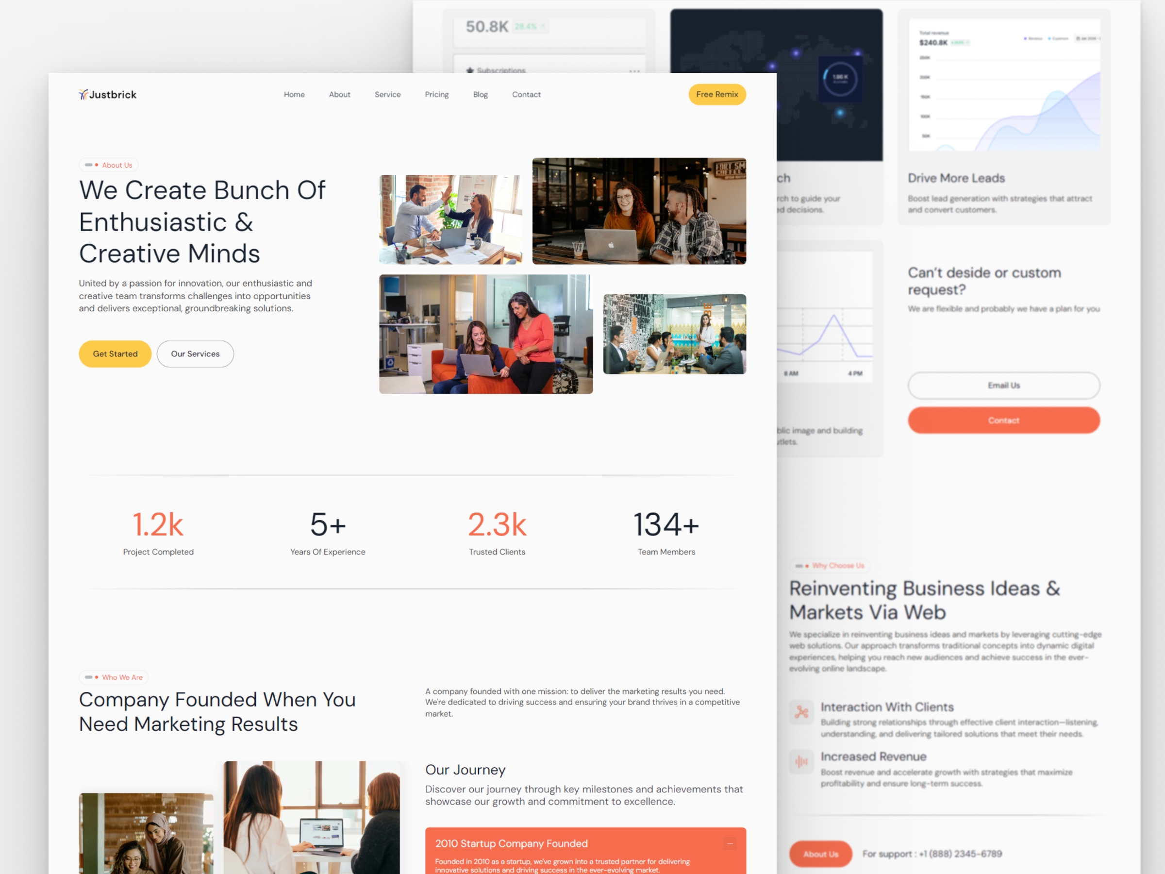 Screenshot 3 of Justbrick digital marketing saas website