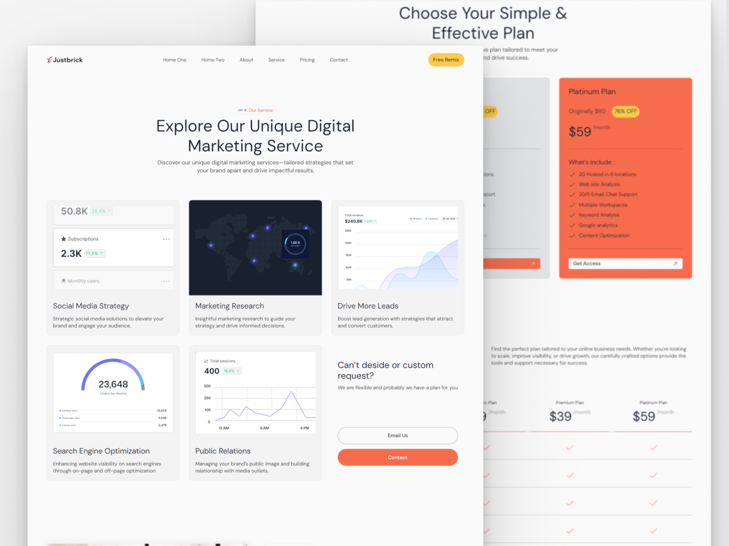 Screenshot 4 of Justbrick digital marketing saas website