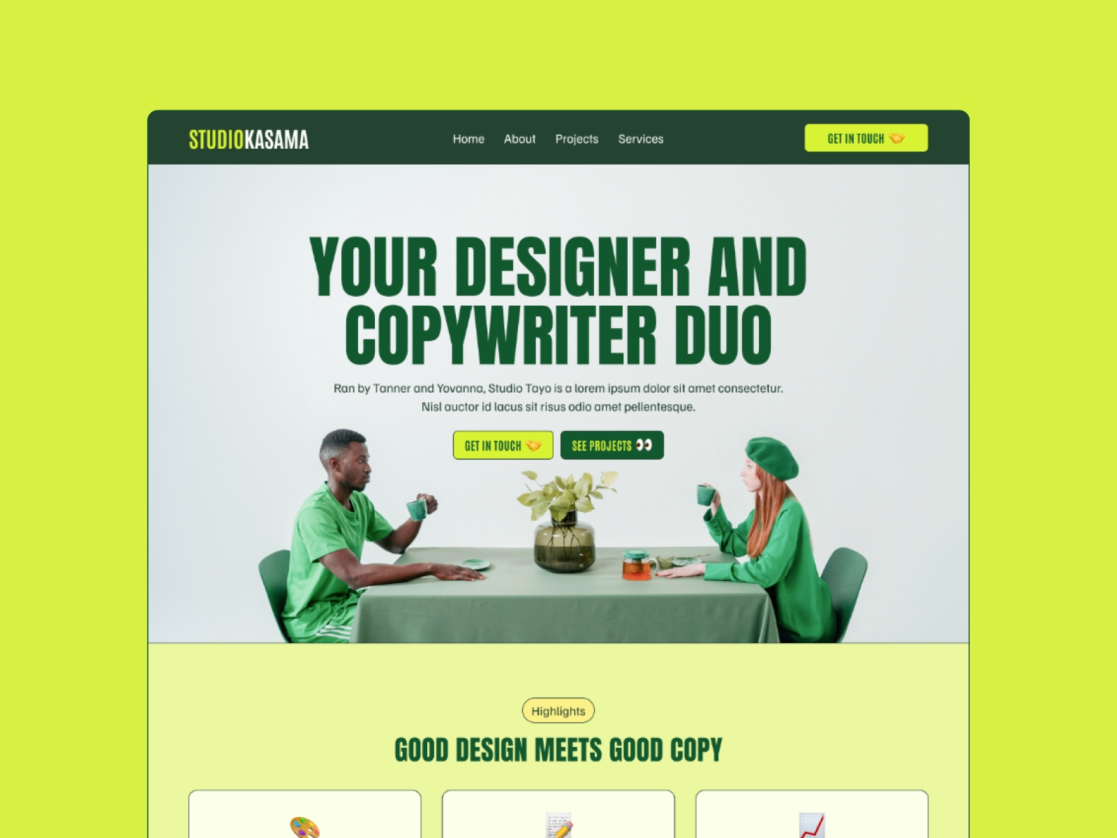 Screenshot of Kasama website