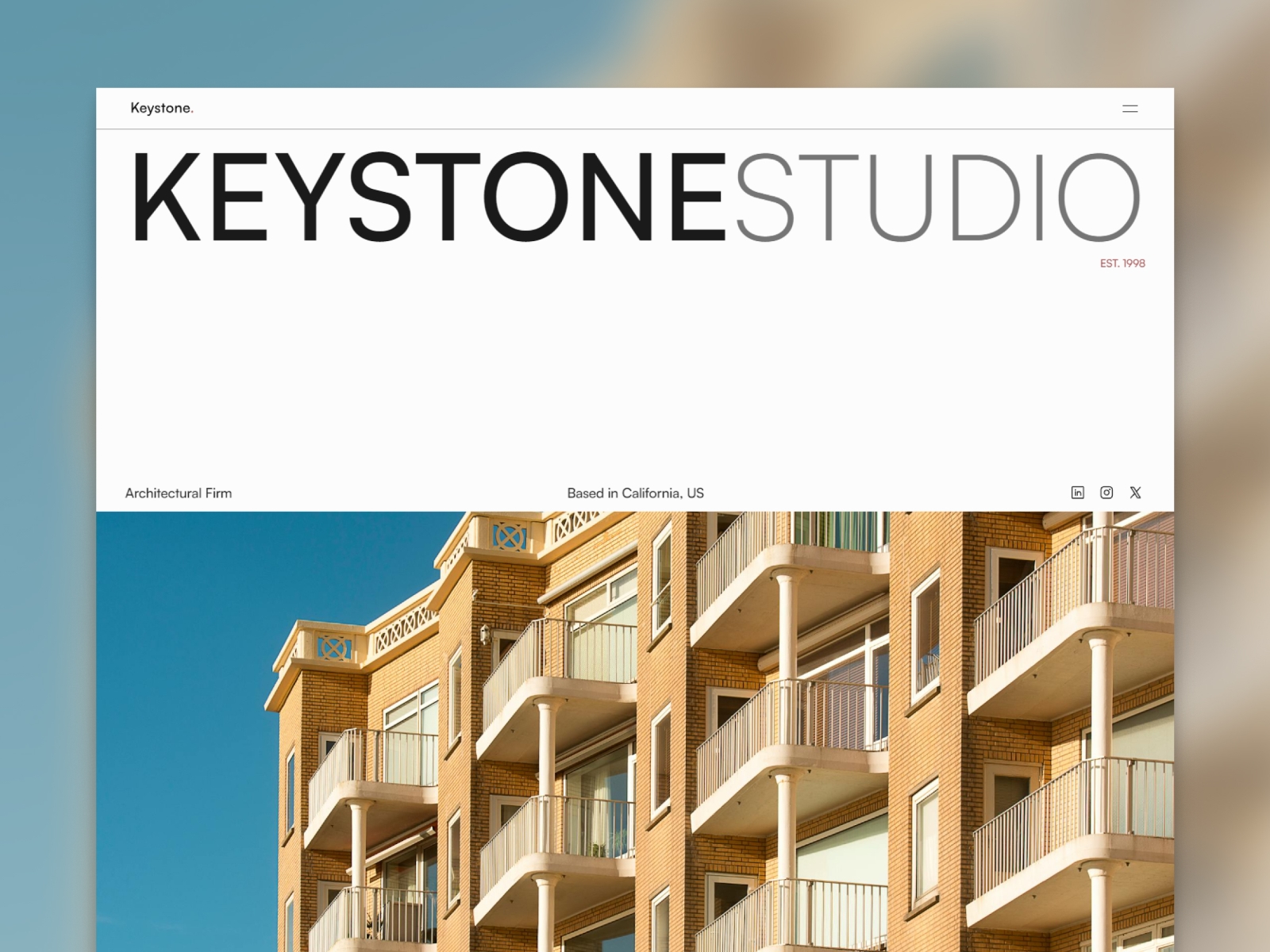 Screenshot of Keystone website
