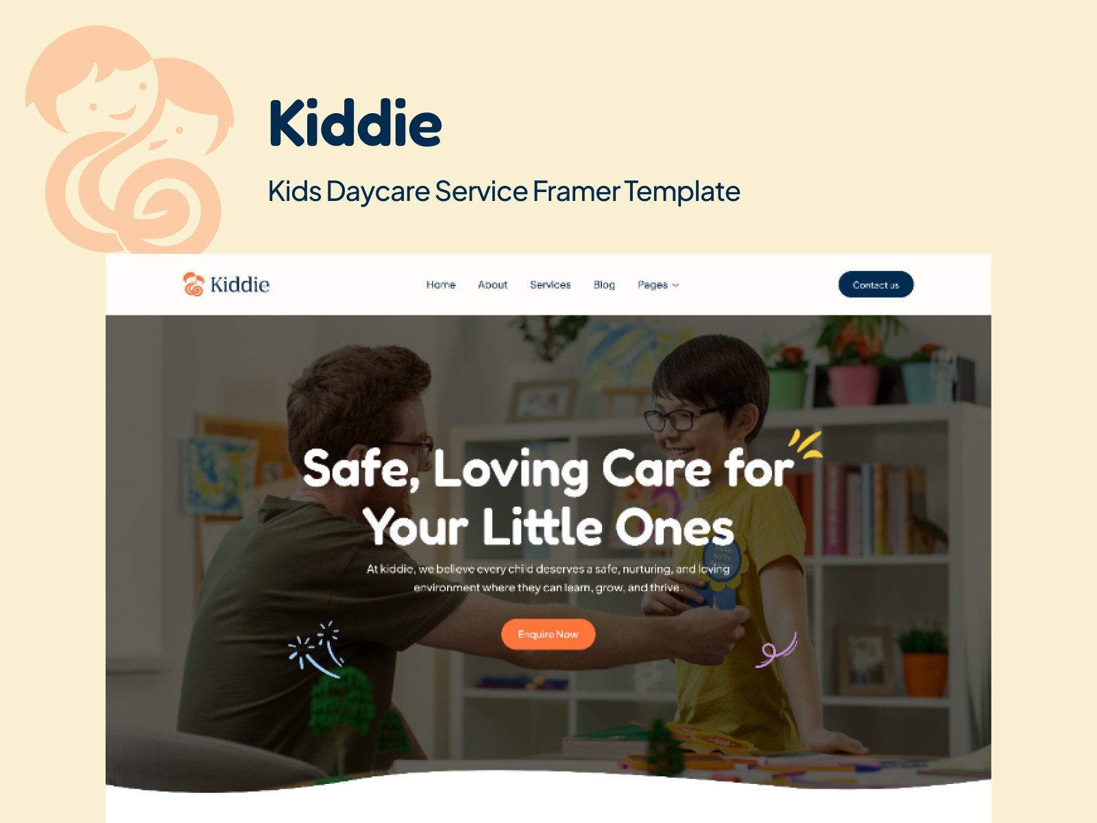 Screenshot of Kiddie website