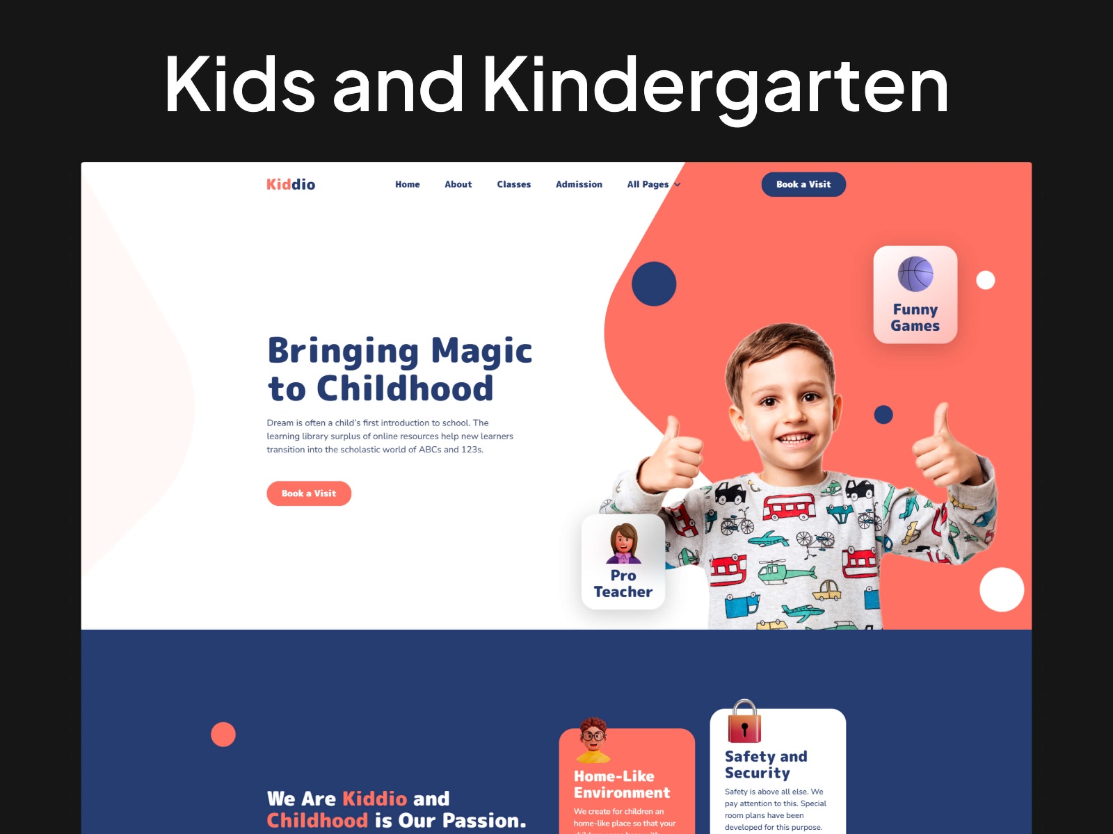 Screenshot of Kiddio website