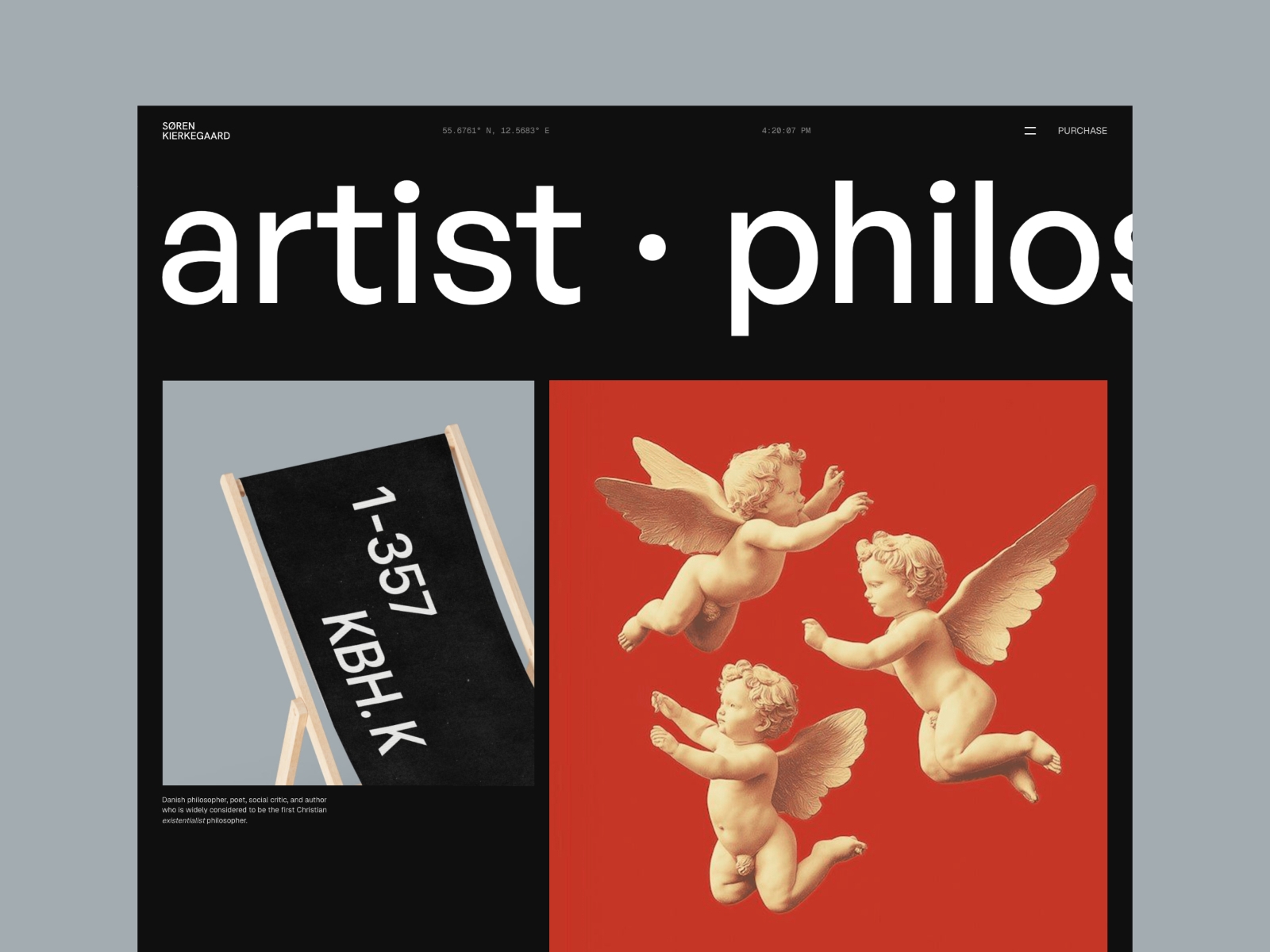 Screenshot of Kierkegaard website