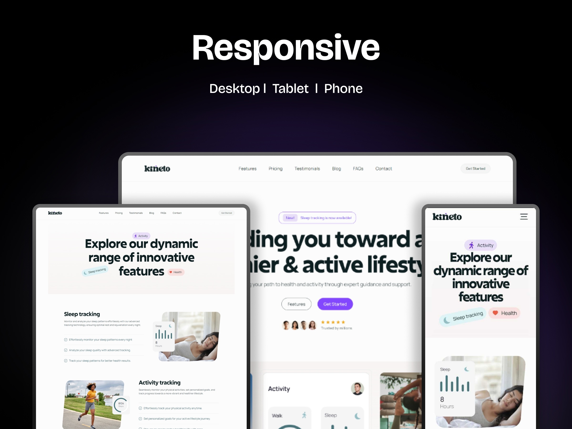 Screenshot 4 of Kineto saas startup website template