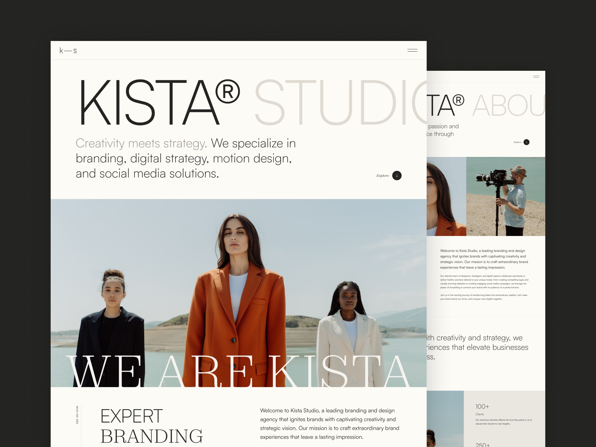 Screenshot of Kista website