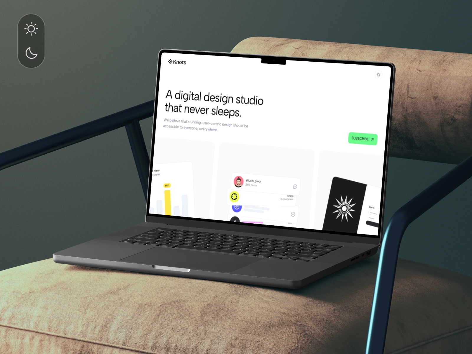 Screenshot of Knots website