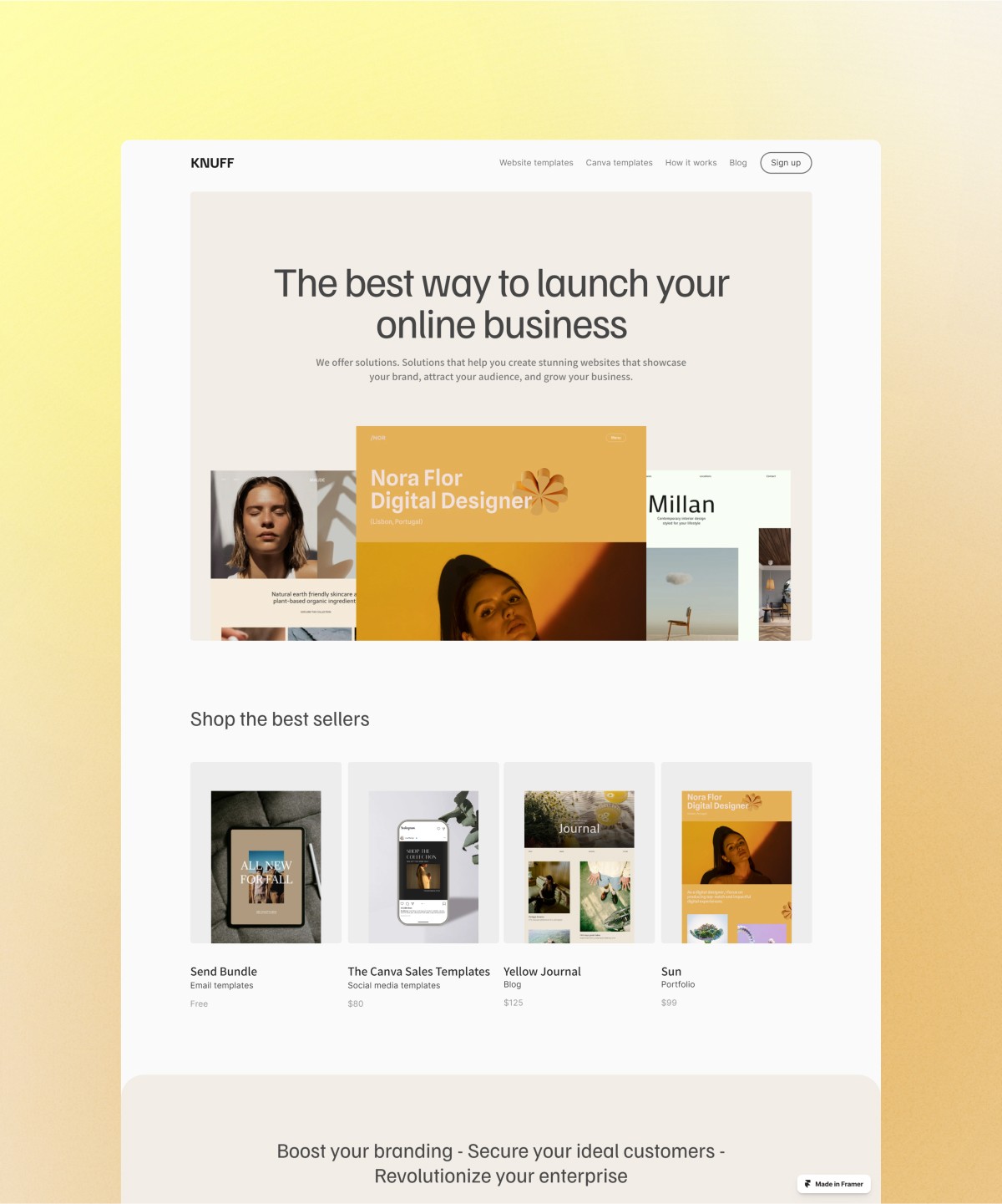 Screenshot of Knuff website