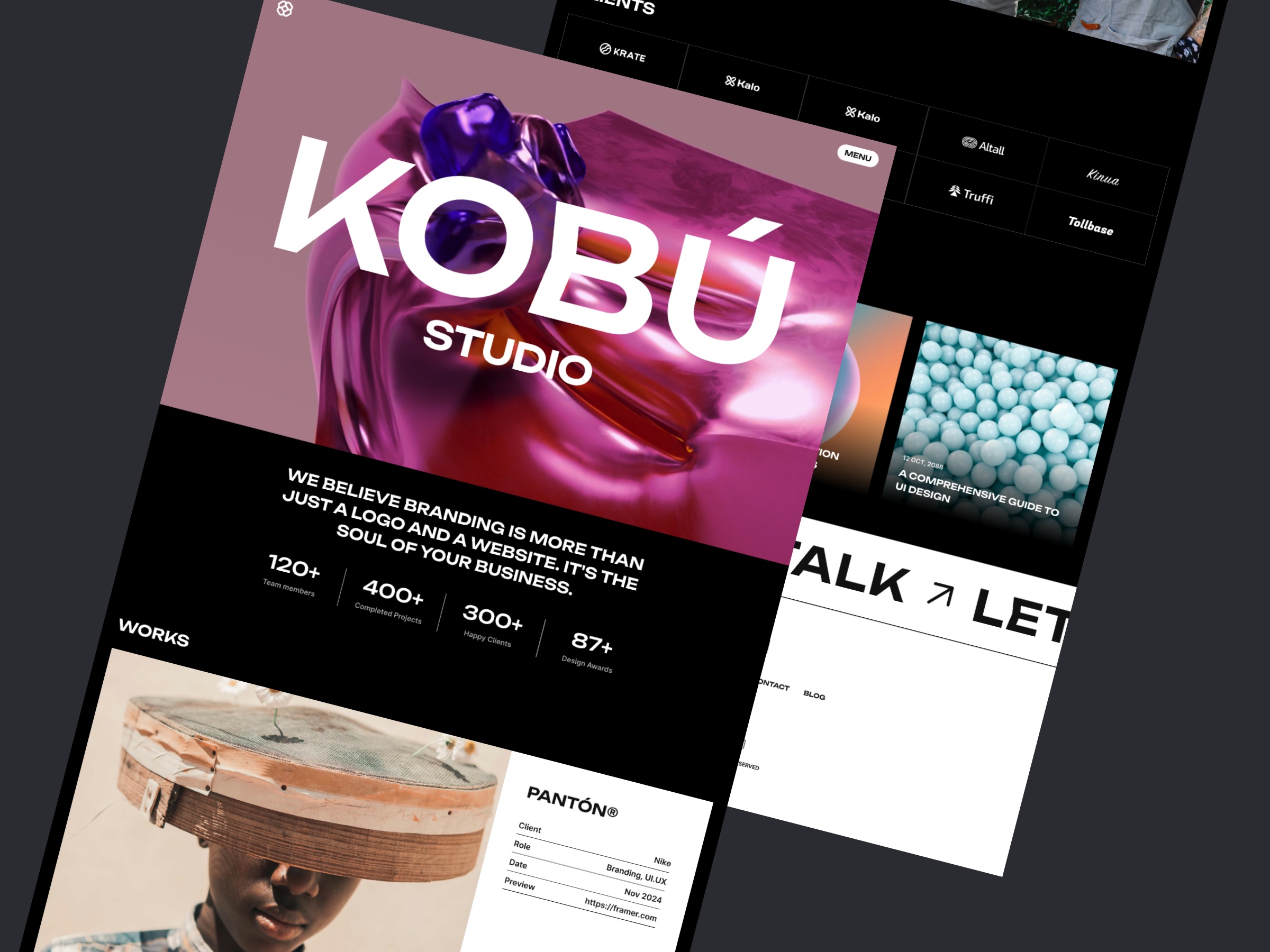 Screenshot of Kobu website