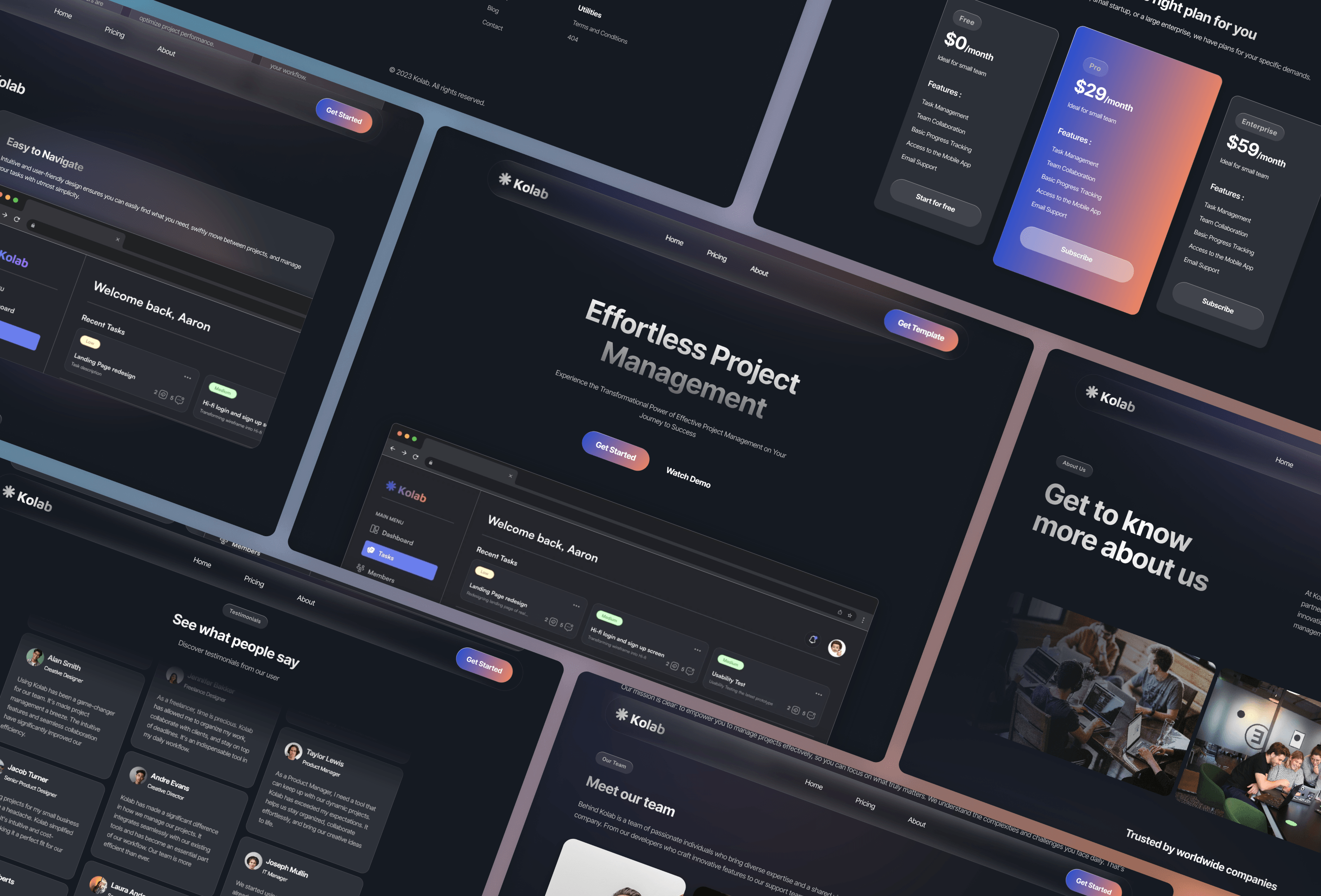 Screenshot 3 of Kolab project management website template