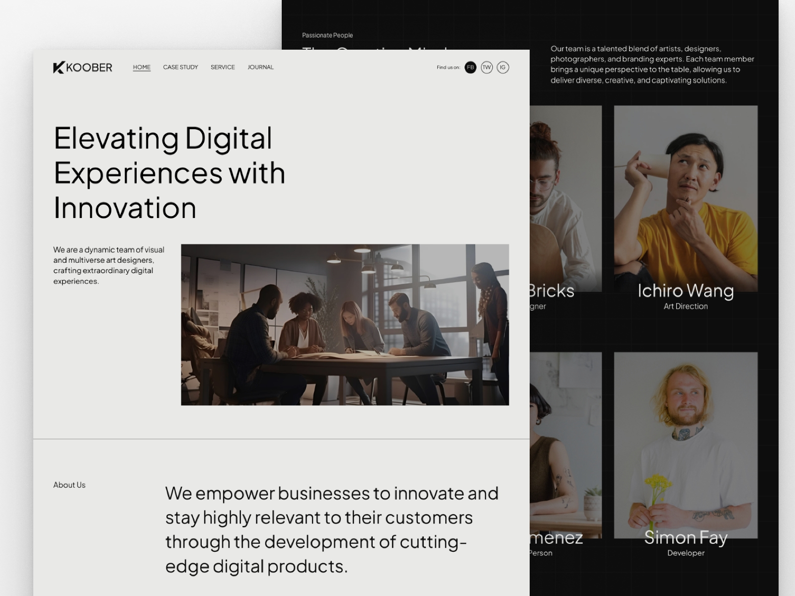 Screenshot 3 of Koober creative portfolio website