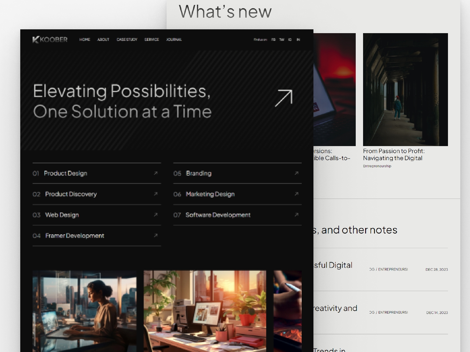 Screenshot 4 of Koober creative portfolio website