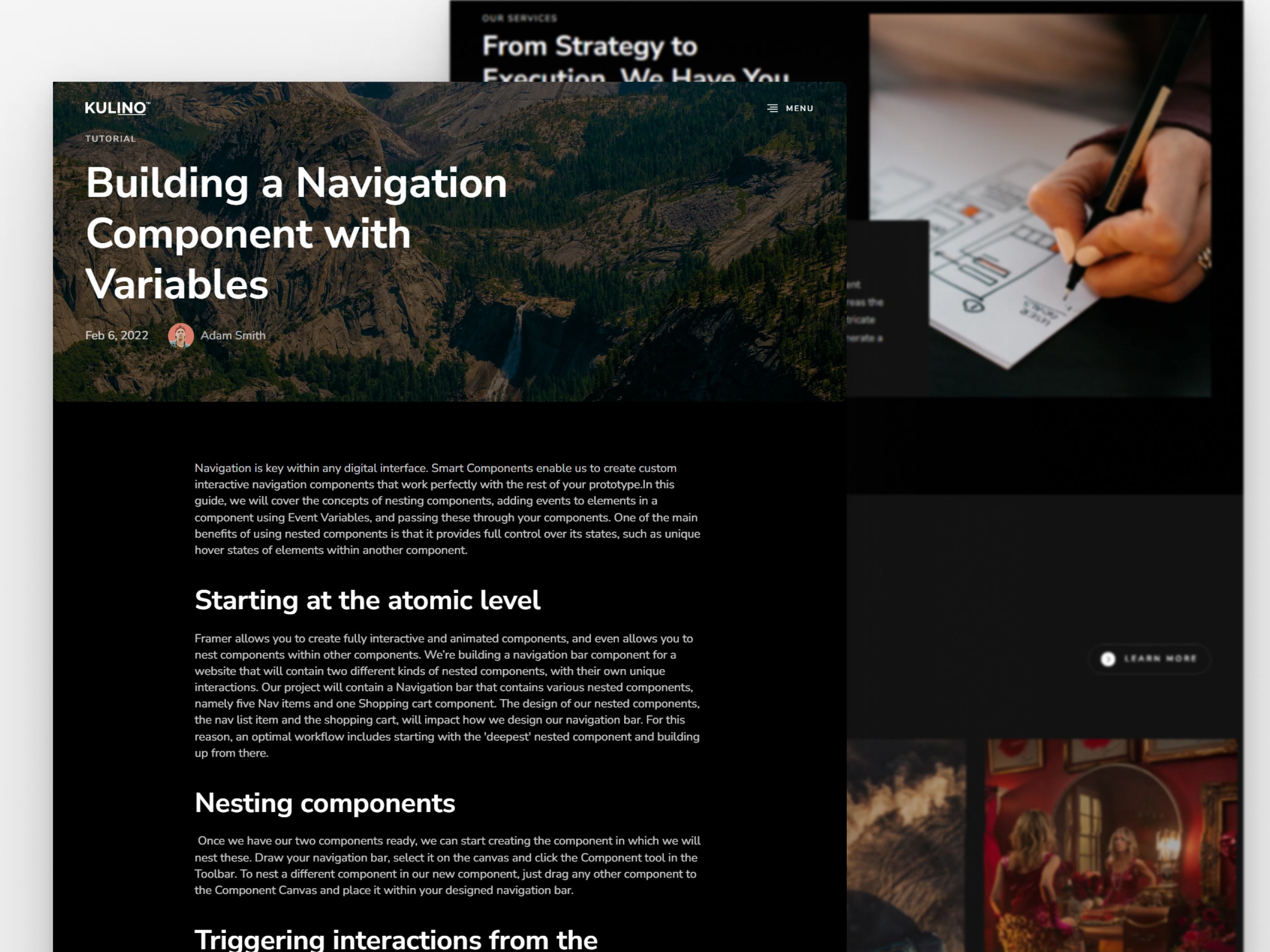 Screenshot 4 of Kulino creative portfolio website