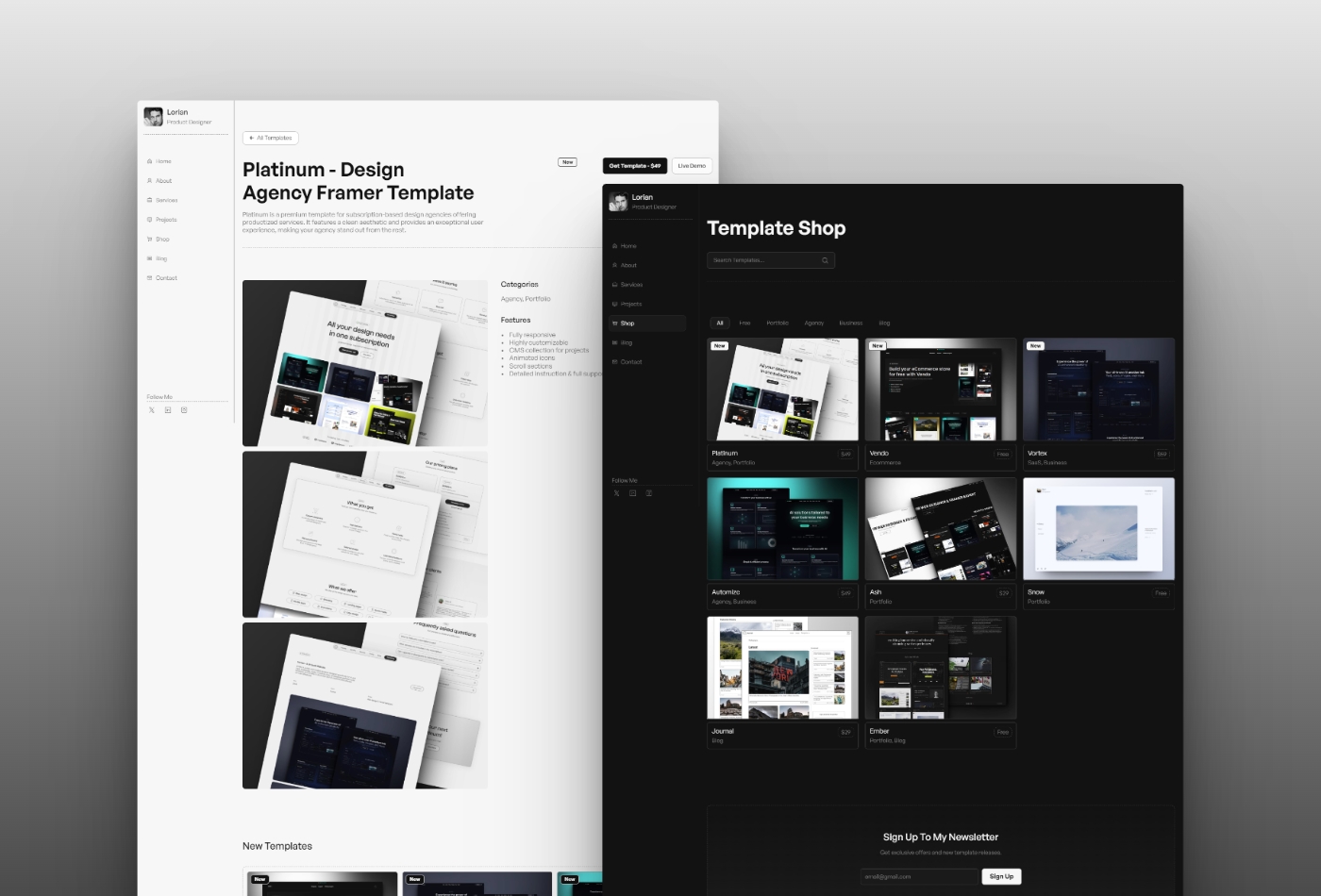Screenshot 3 of Kuro minimal portfolio template
