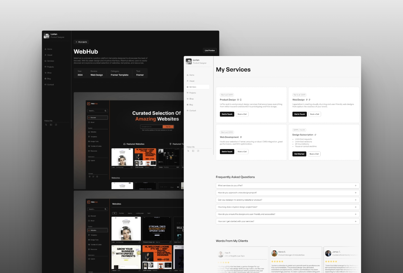 Screenshot 4 of Kuro minimal portfolio template