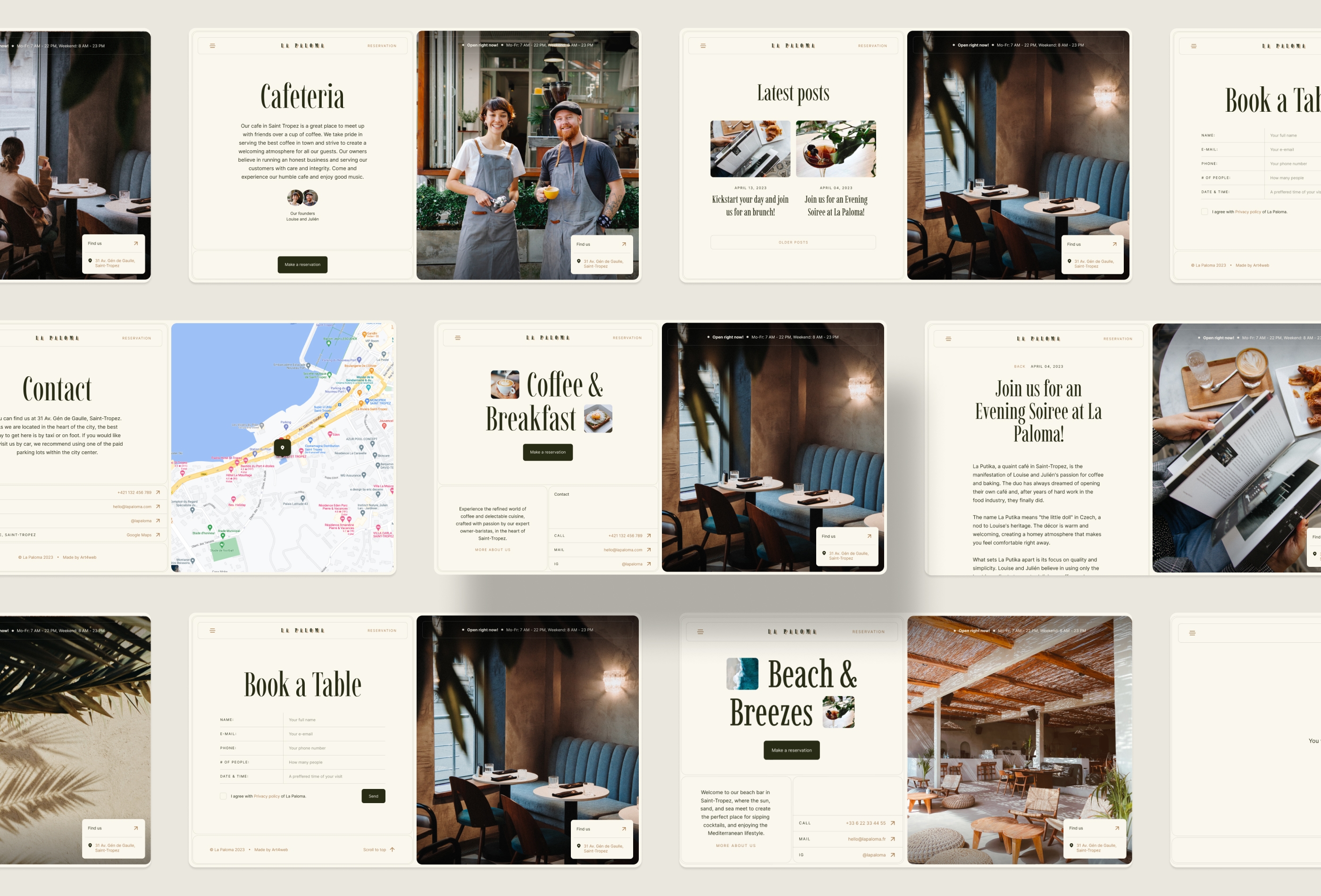 Screenshot 3 of La paloma cafe bar or restaurant framer template