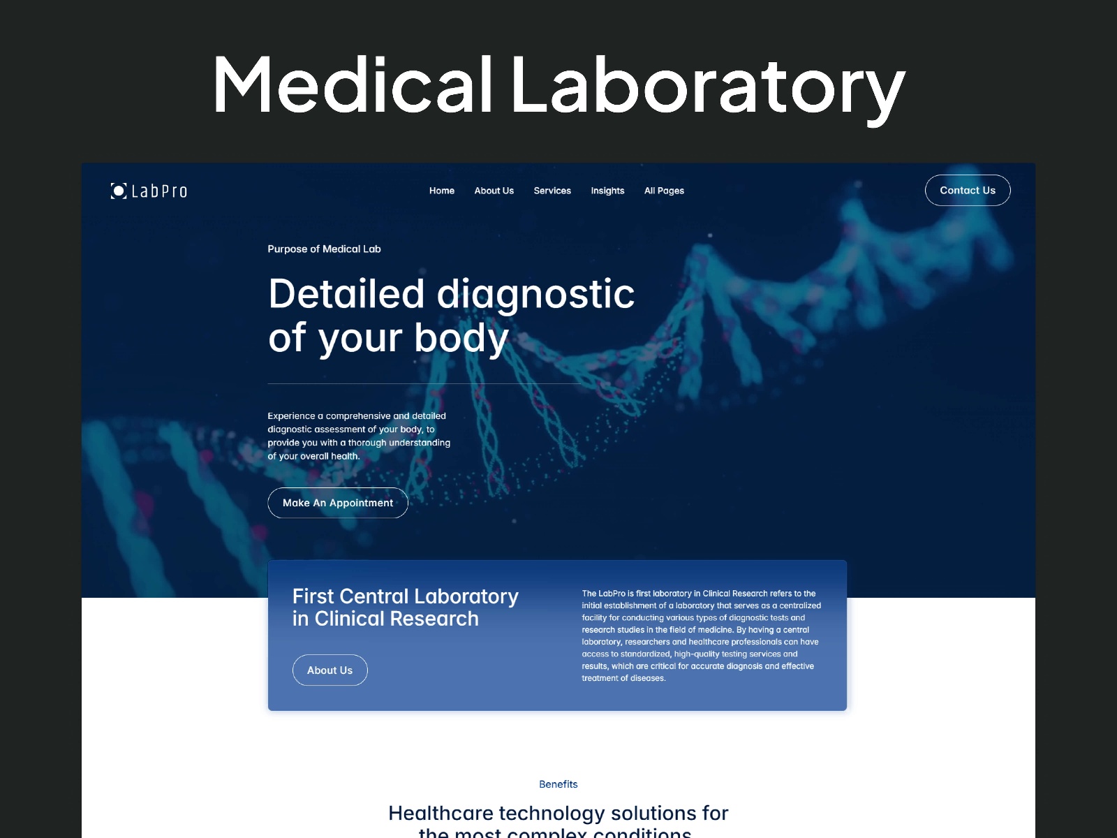Screenshot of Labpro website