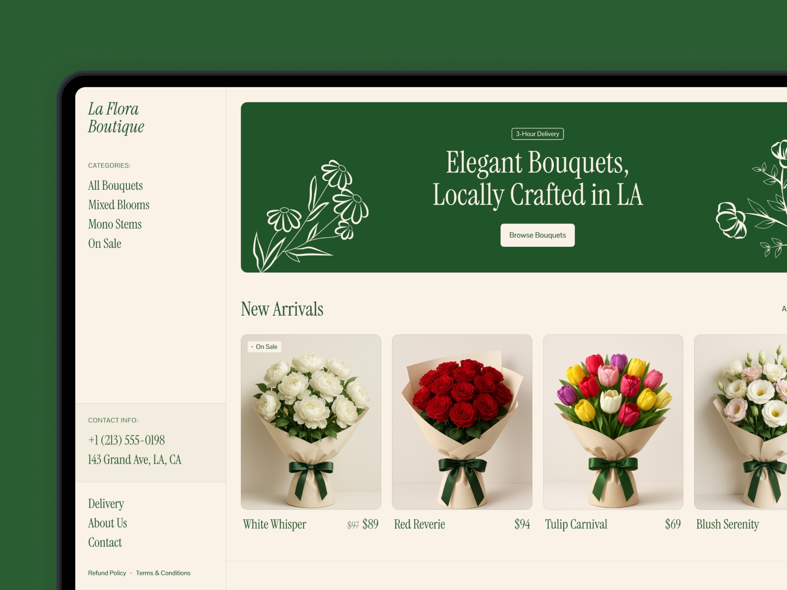 Screenshot of Laflora website