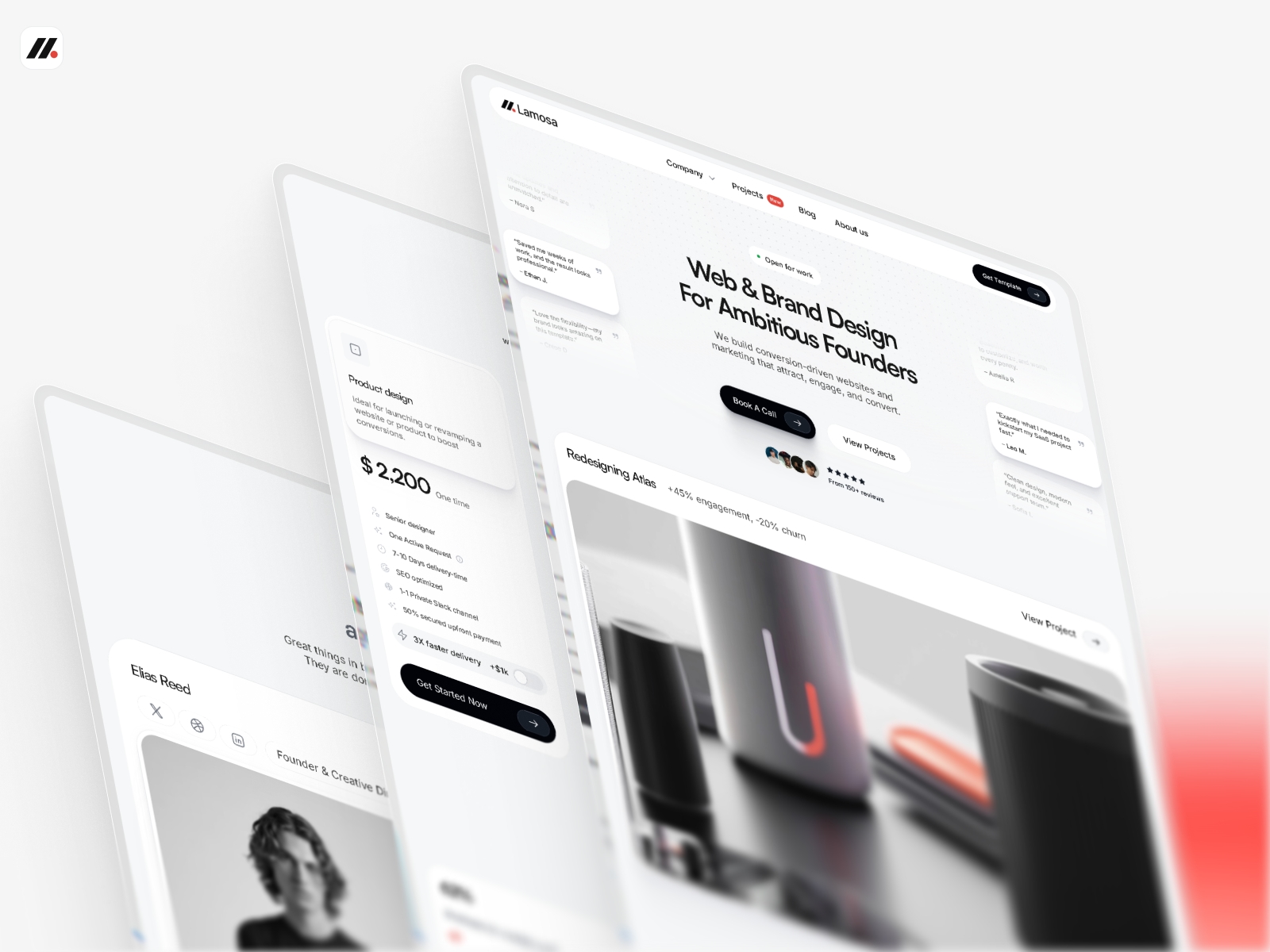 Screenshot of Lamosa website