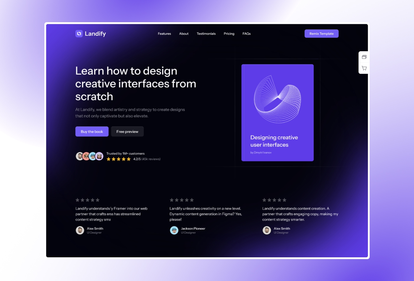 Screenshot of Landify website