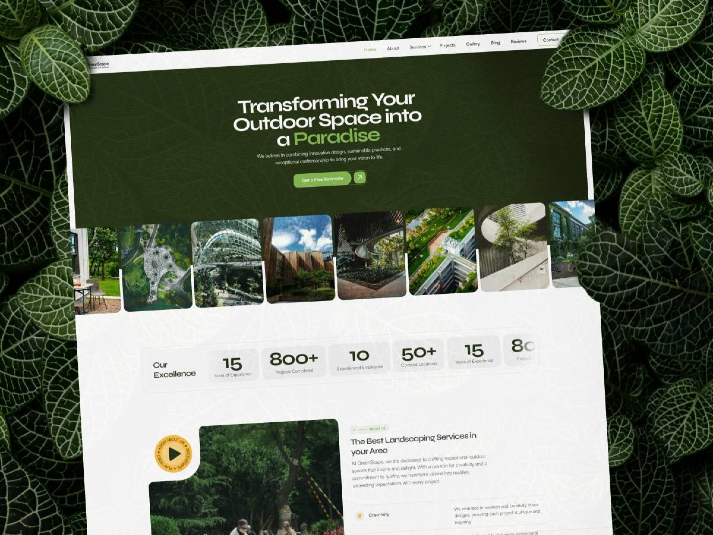 Screenshot of Landscaper website