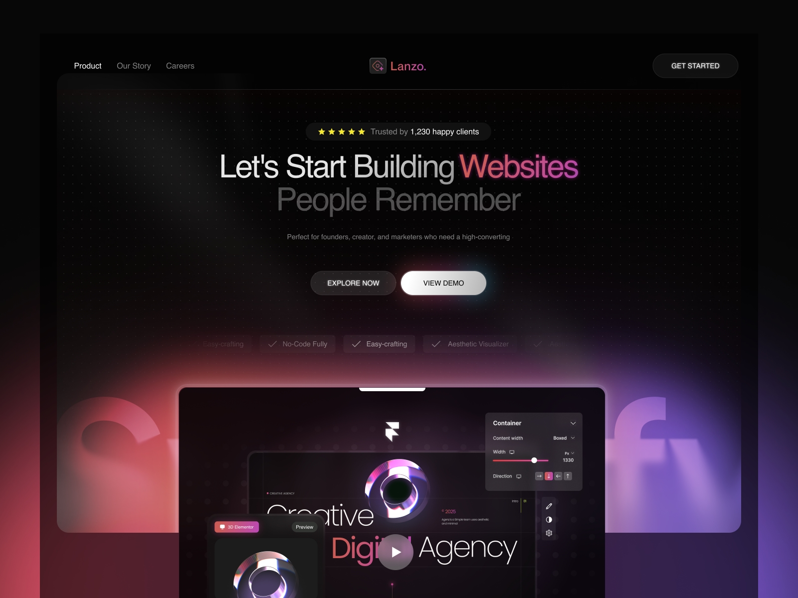 Screenshot of Lanzo website