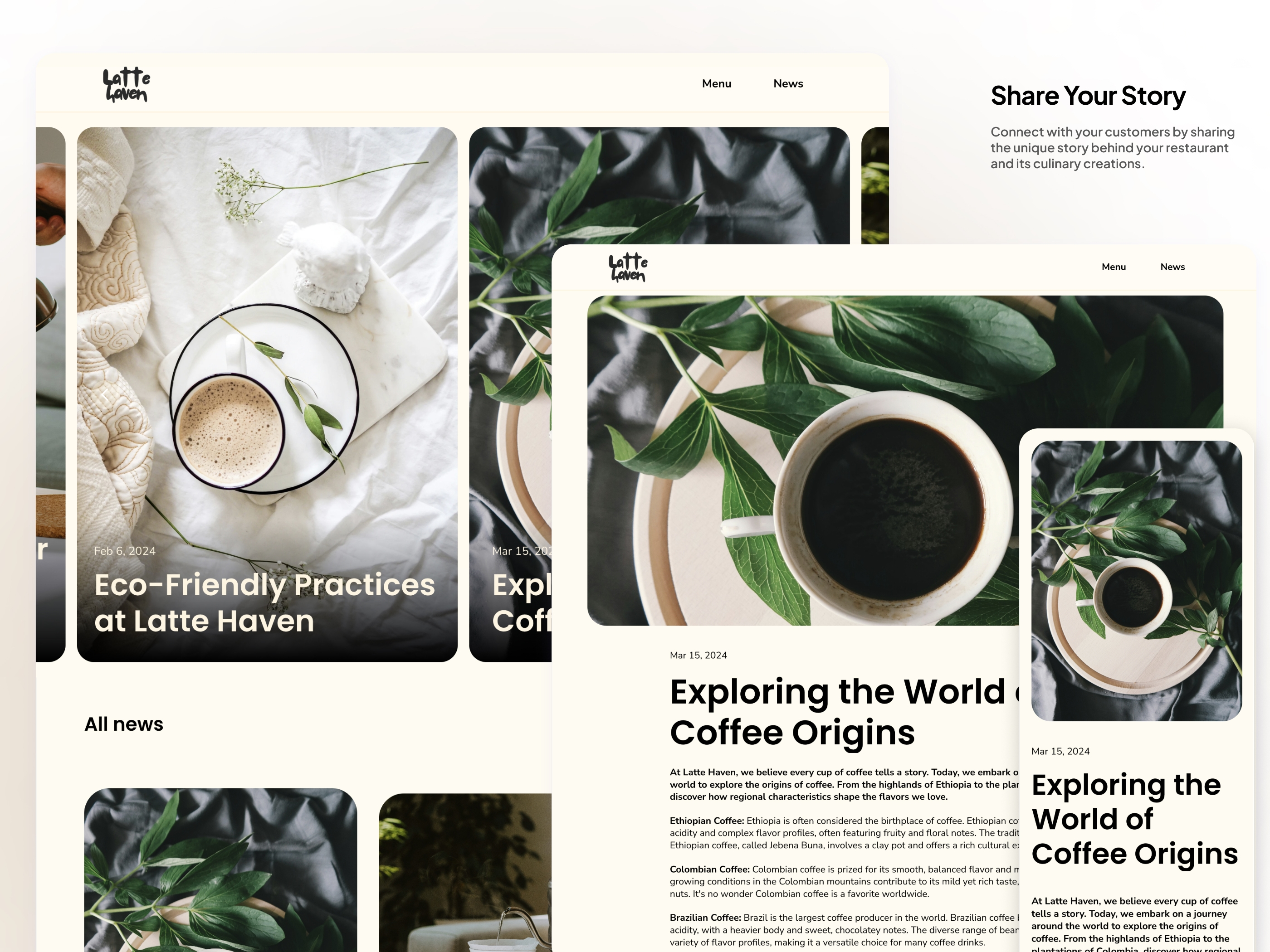 Screenshot 3 of Latte cafe restaurant template