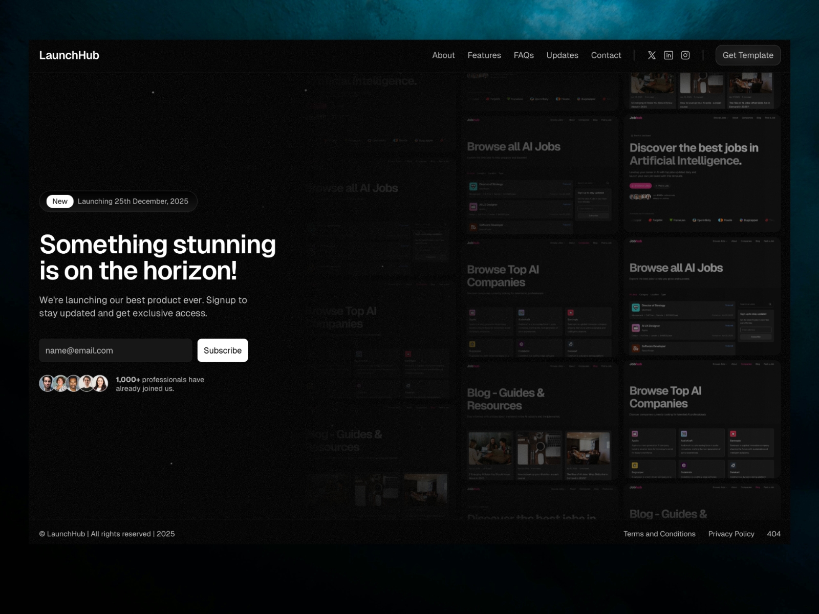 Screenshot of Launchhub website