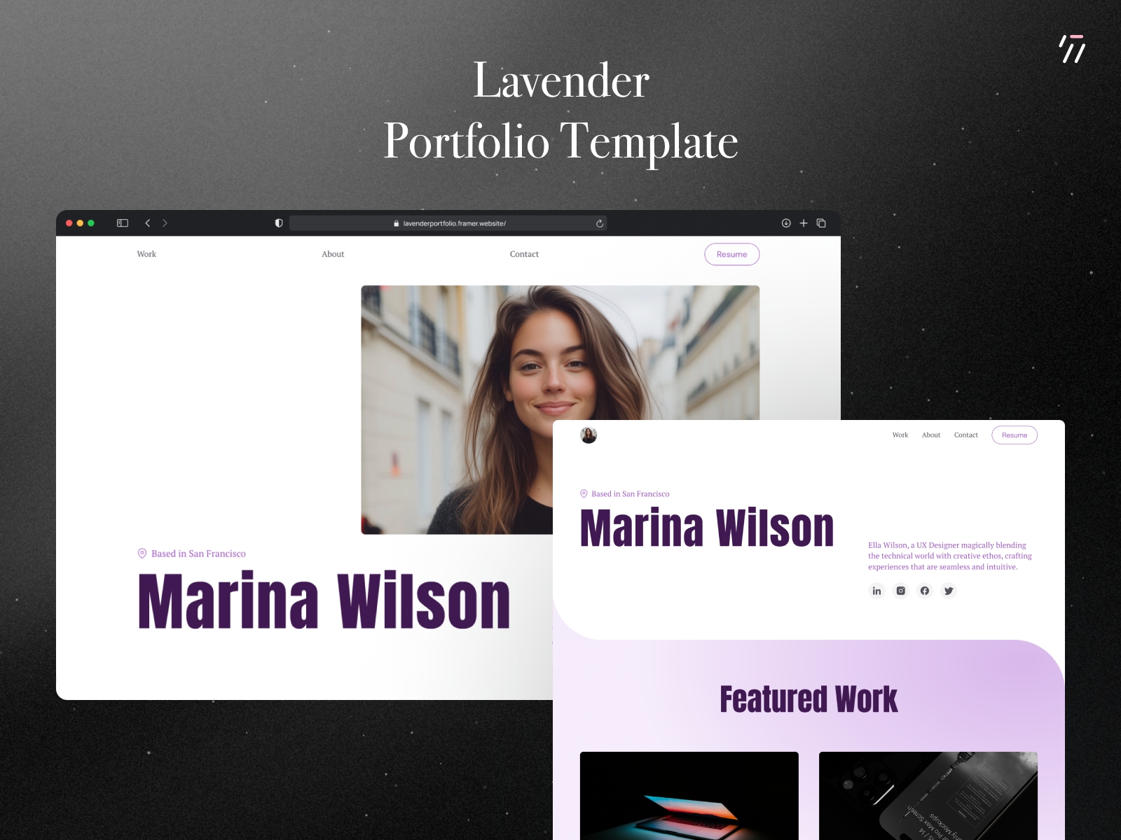 Screenshot of Lavender website