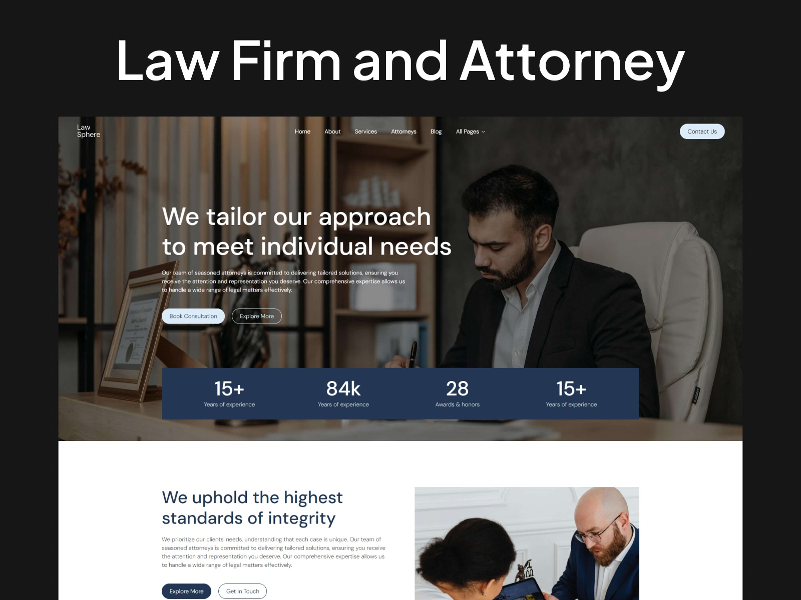 Screenshot of Law sphere website