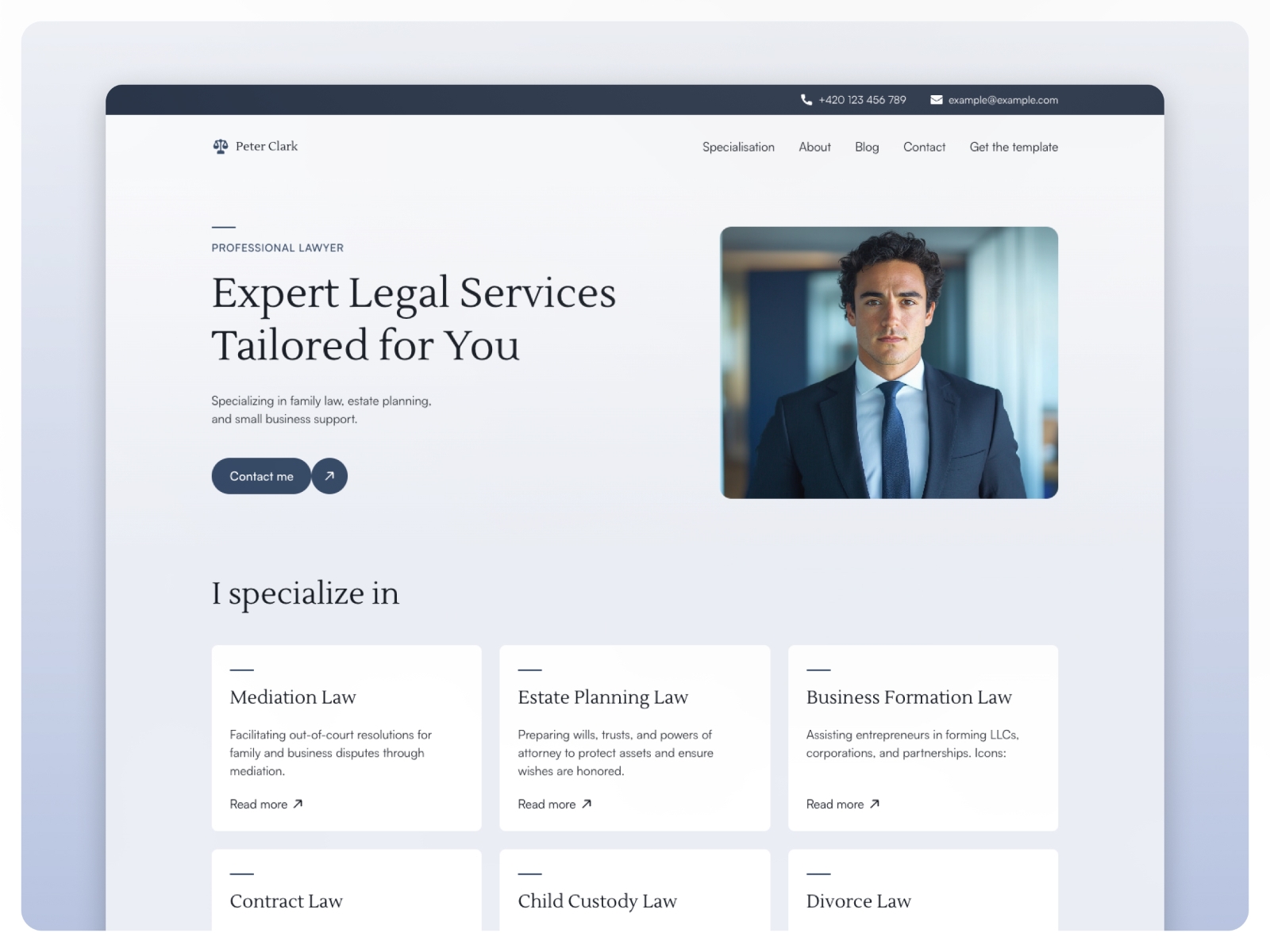 Screenshot of Lawfolio website