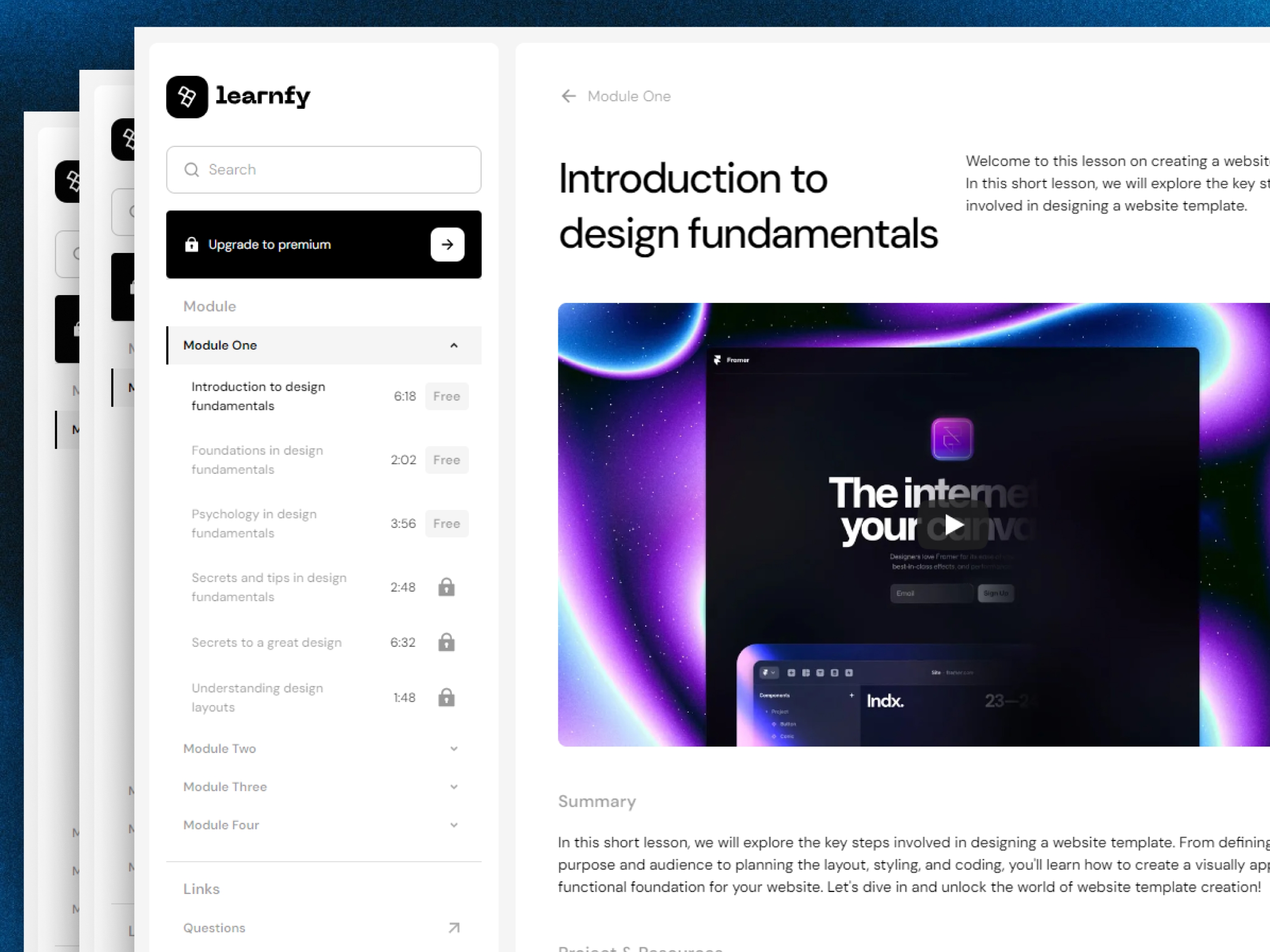 Screenshot of Learnfy website