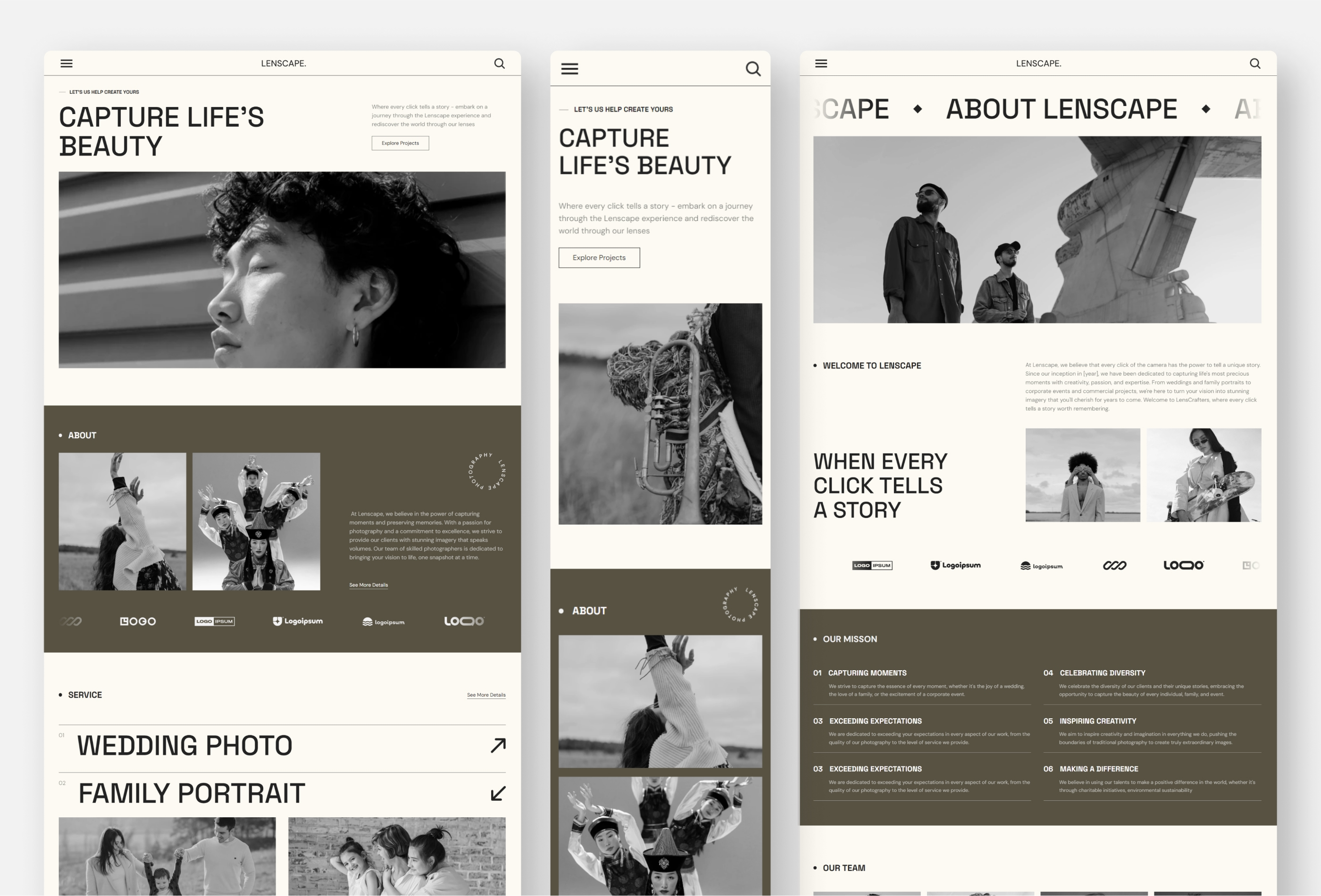Screenshot 2 of Lenscape photography portfolio