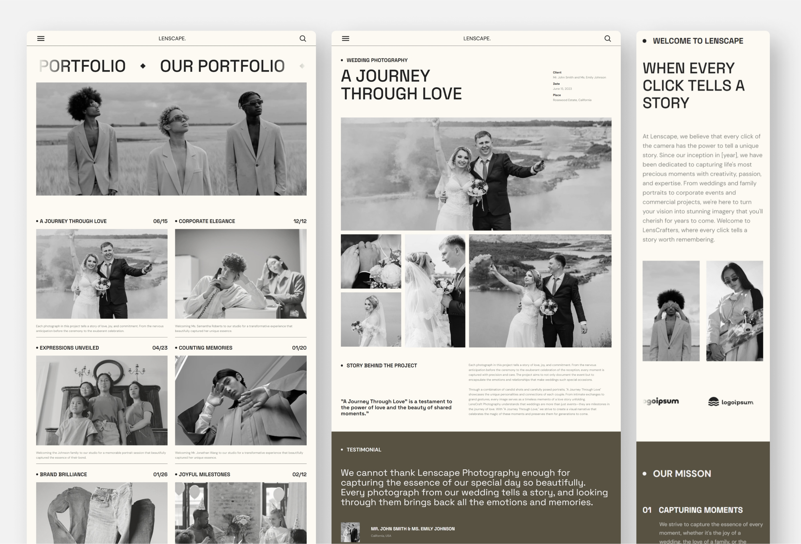 Screenshot 3 of Lenscape photography portfolio