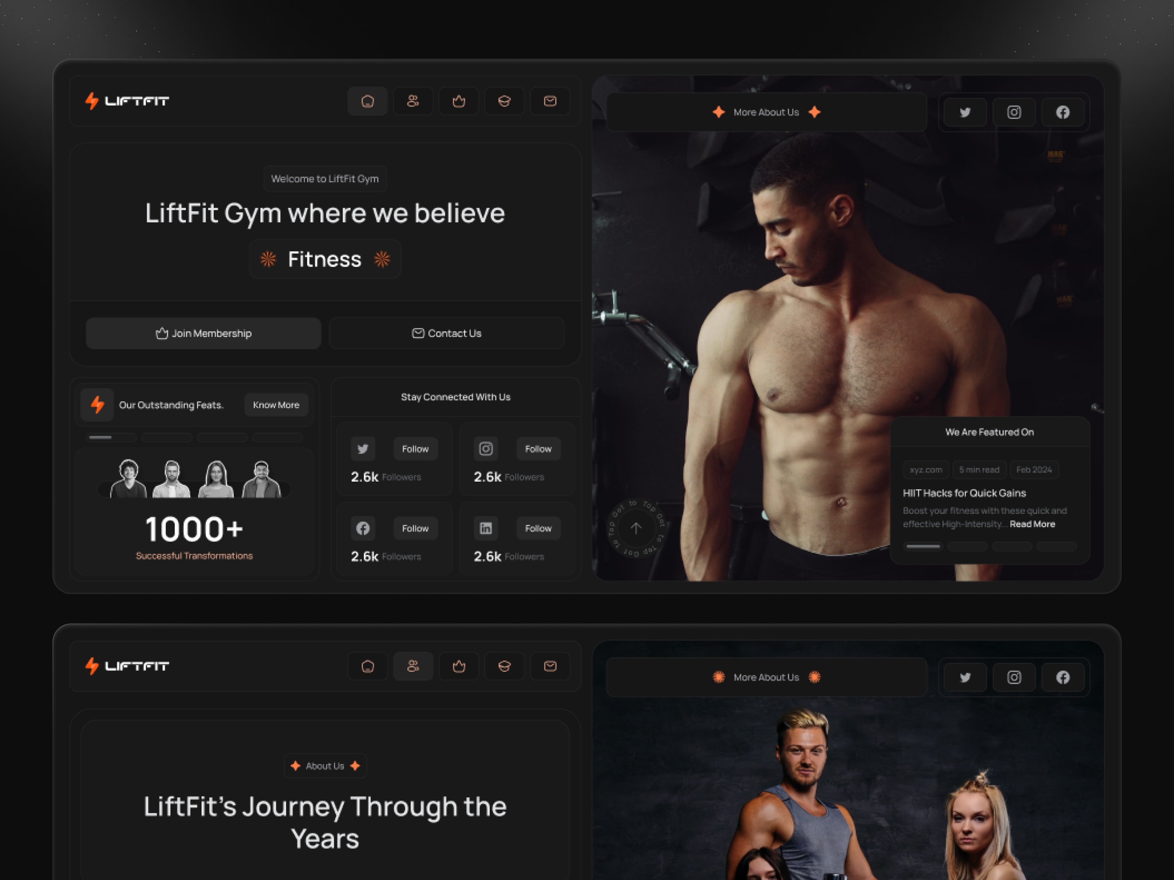 Screenshot of Liftfit website