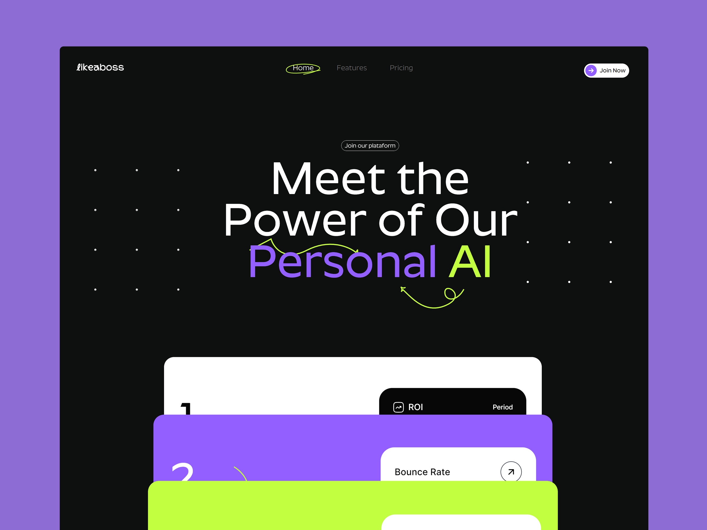Screenshot of Likeaboss website