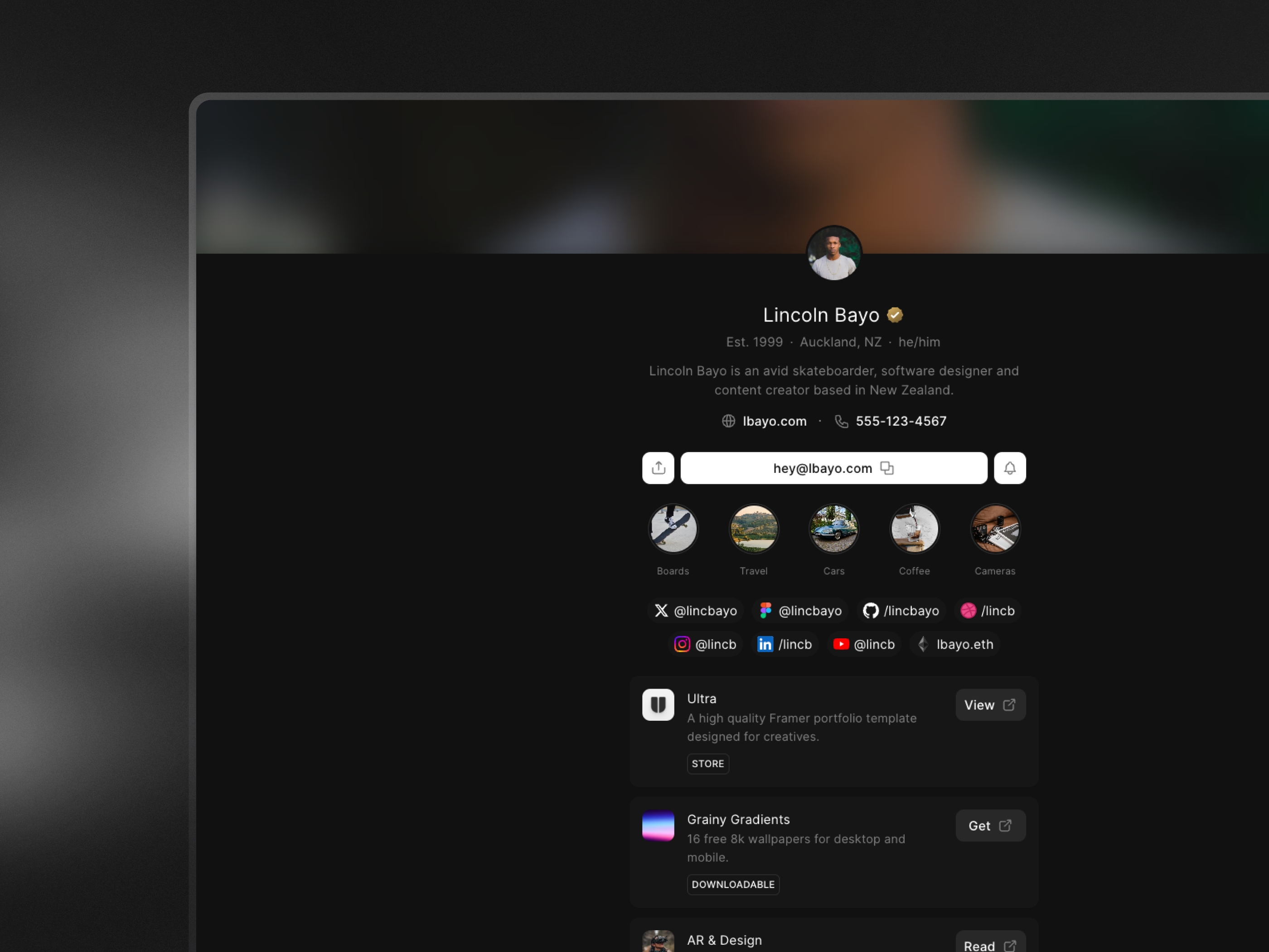 Screenshot of Linker website