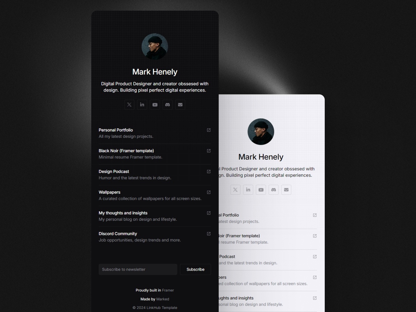 Screenshot of Linkhub website