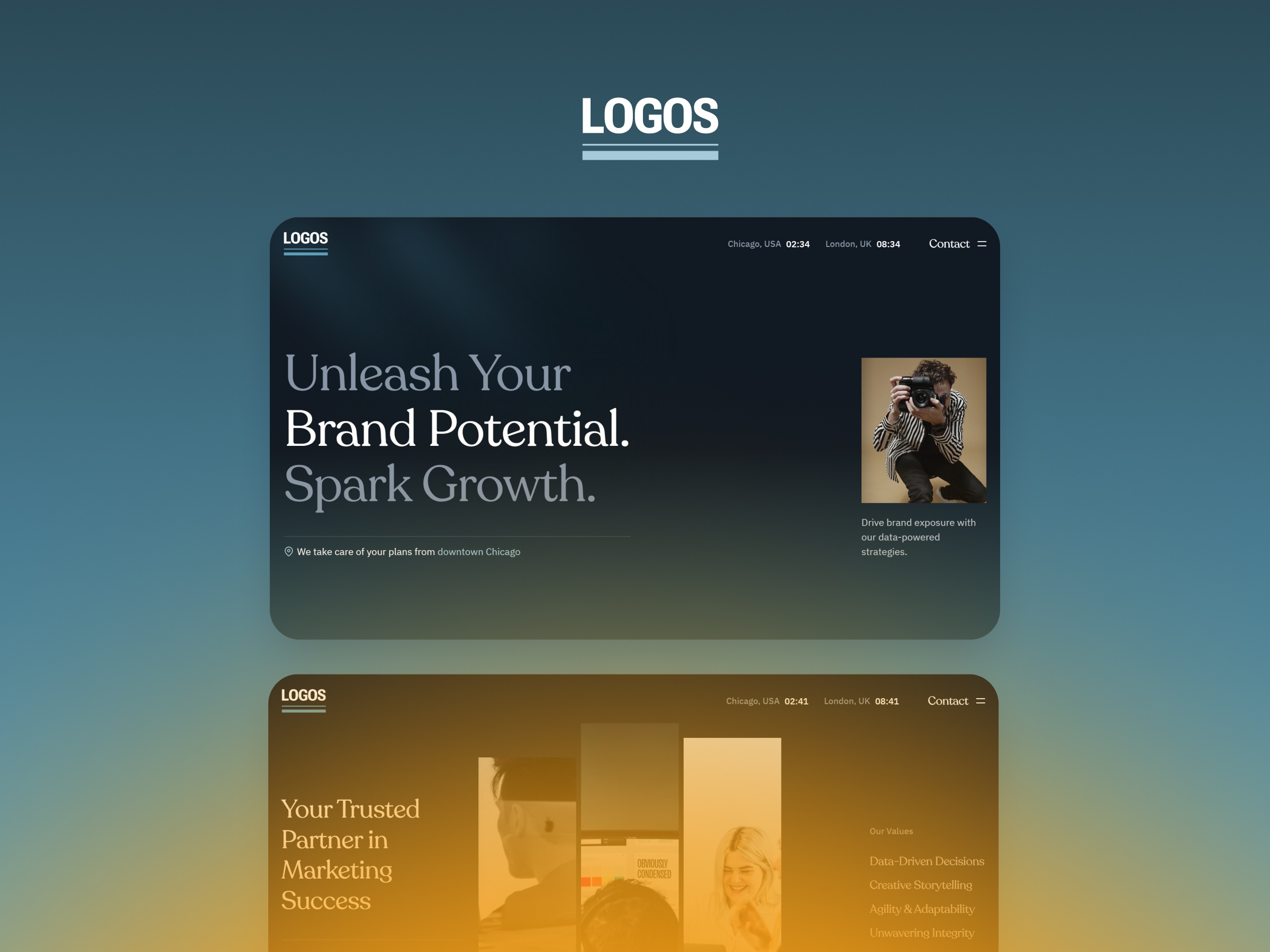 Screenshot of Logos website