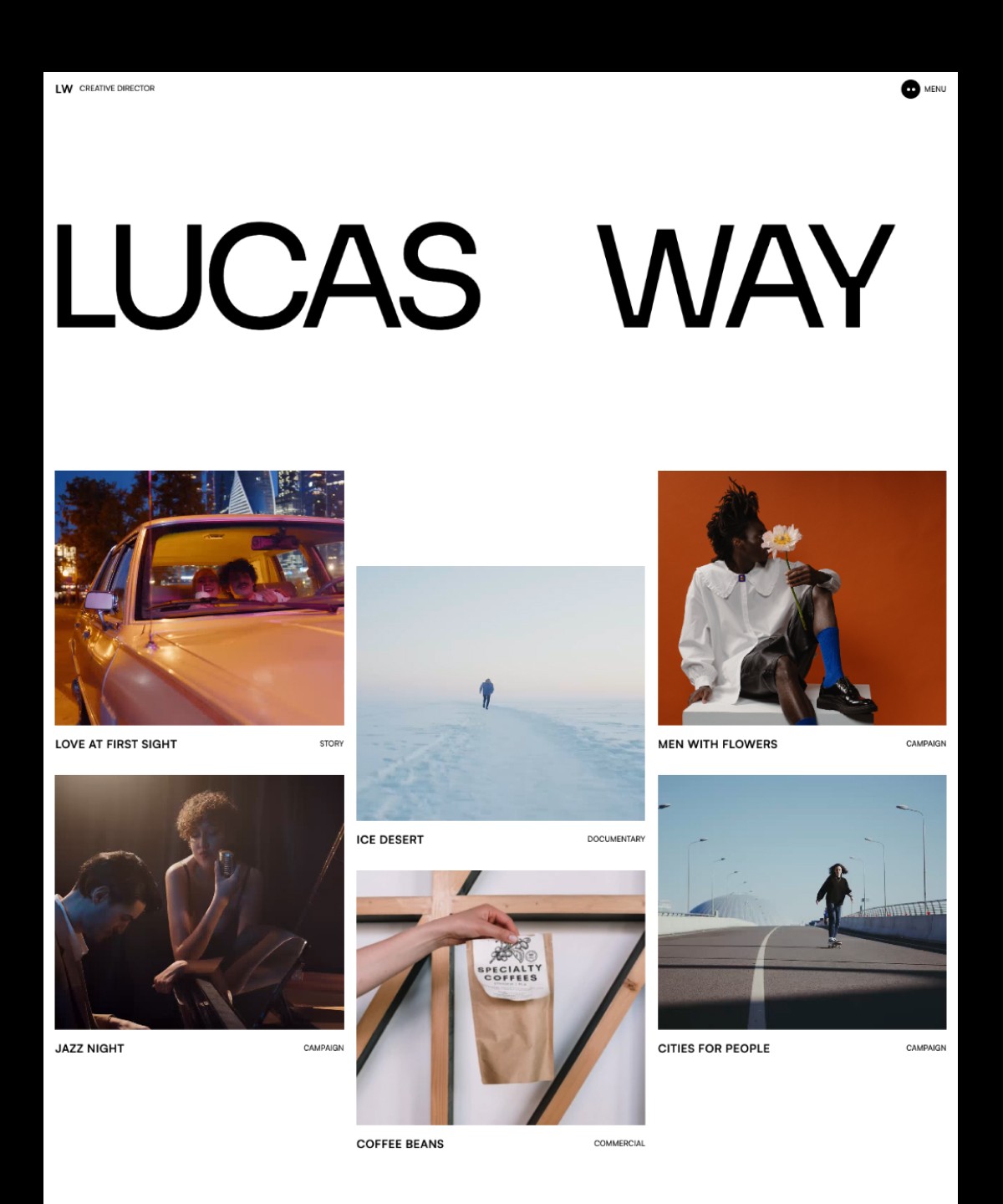 Screenshot of Lucas way creative portfolio template website