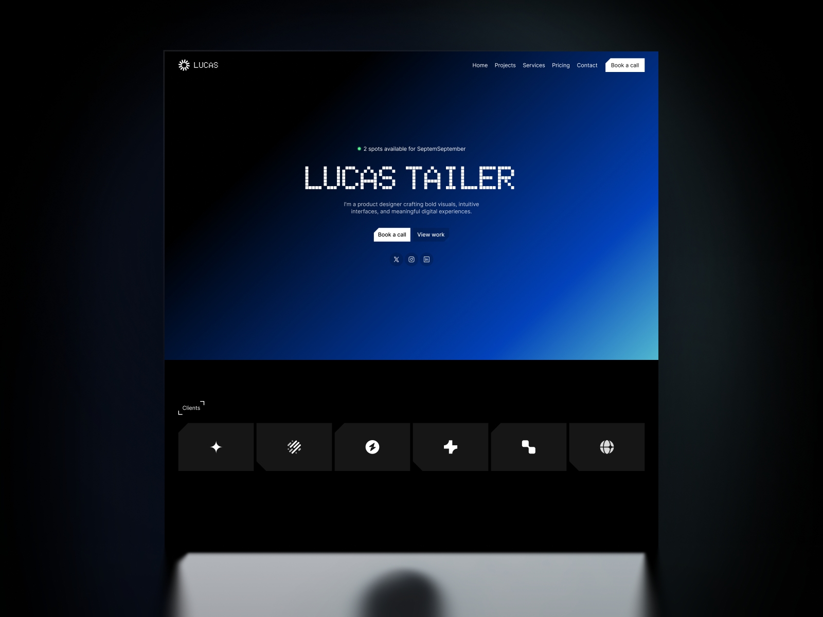 Screenshot of Lucas website