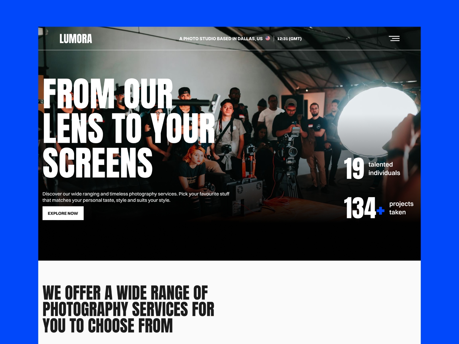 Screenshot of Lumora website