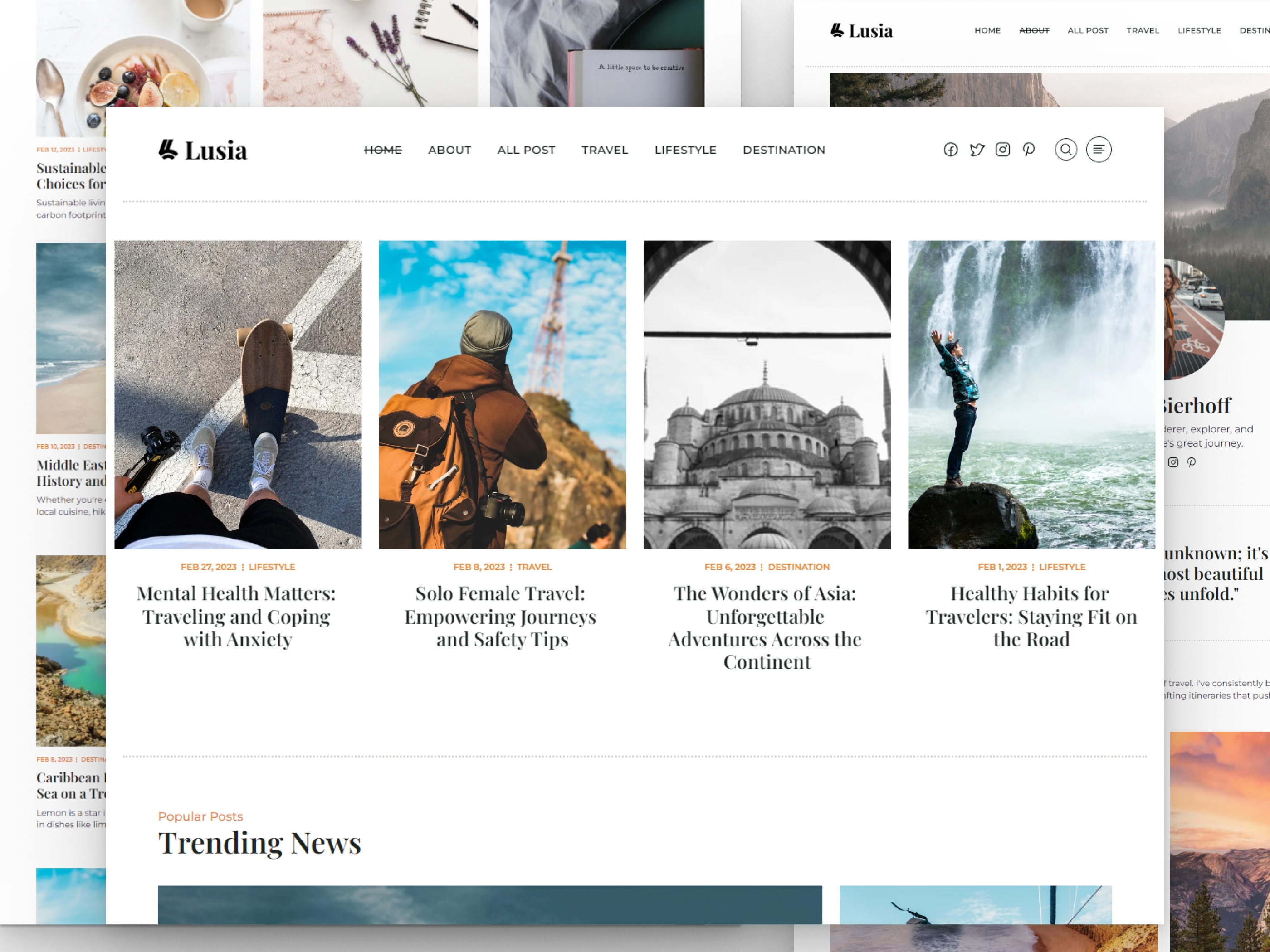 Screenshot 1 of Lusia personal blog magazine website