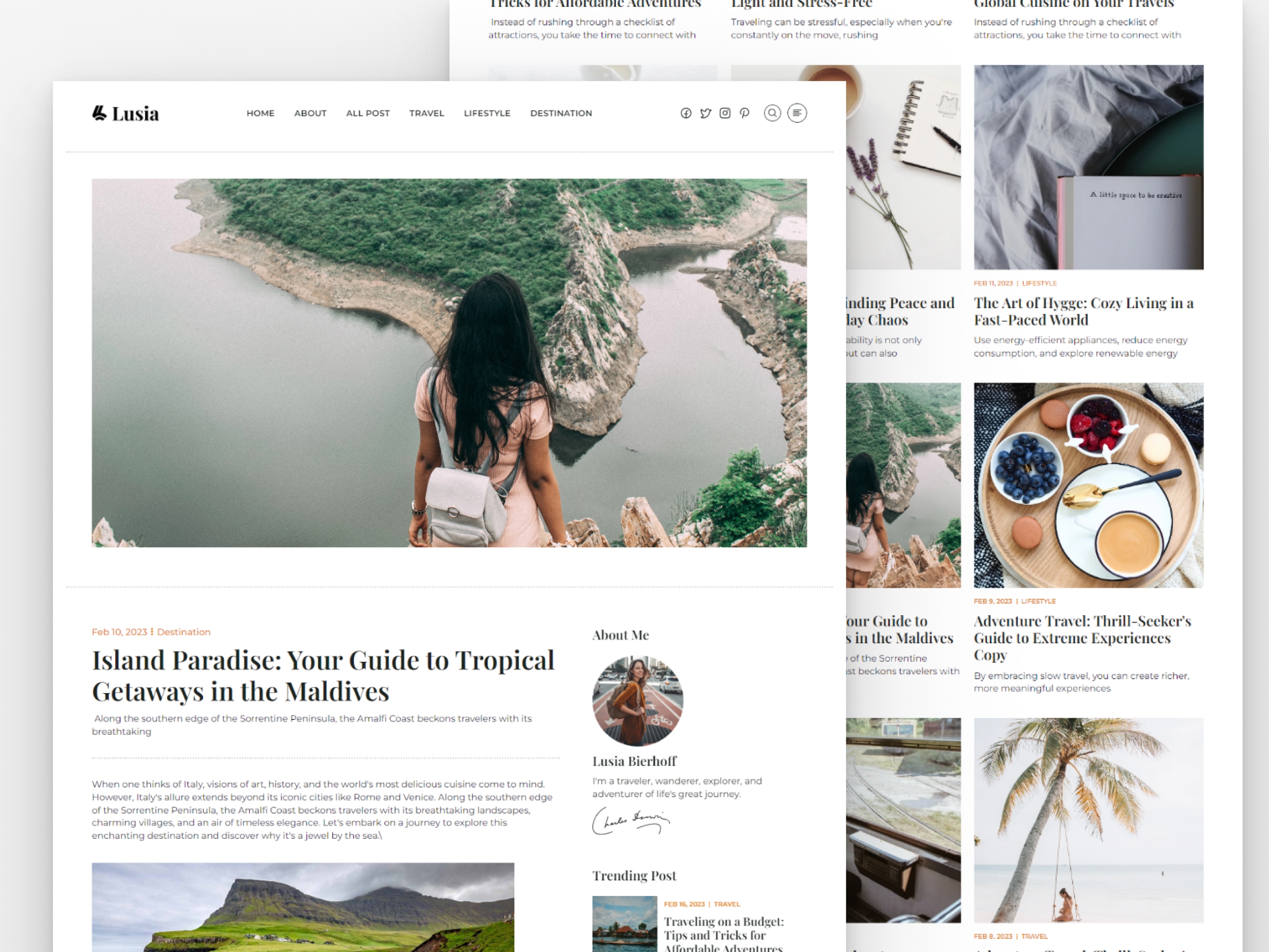 Screenshot 4 of Lusia personal blog magazine website