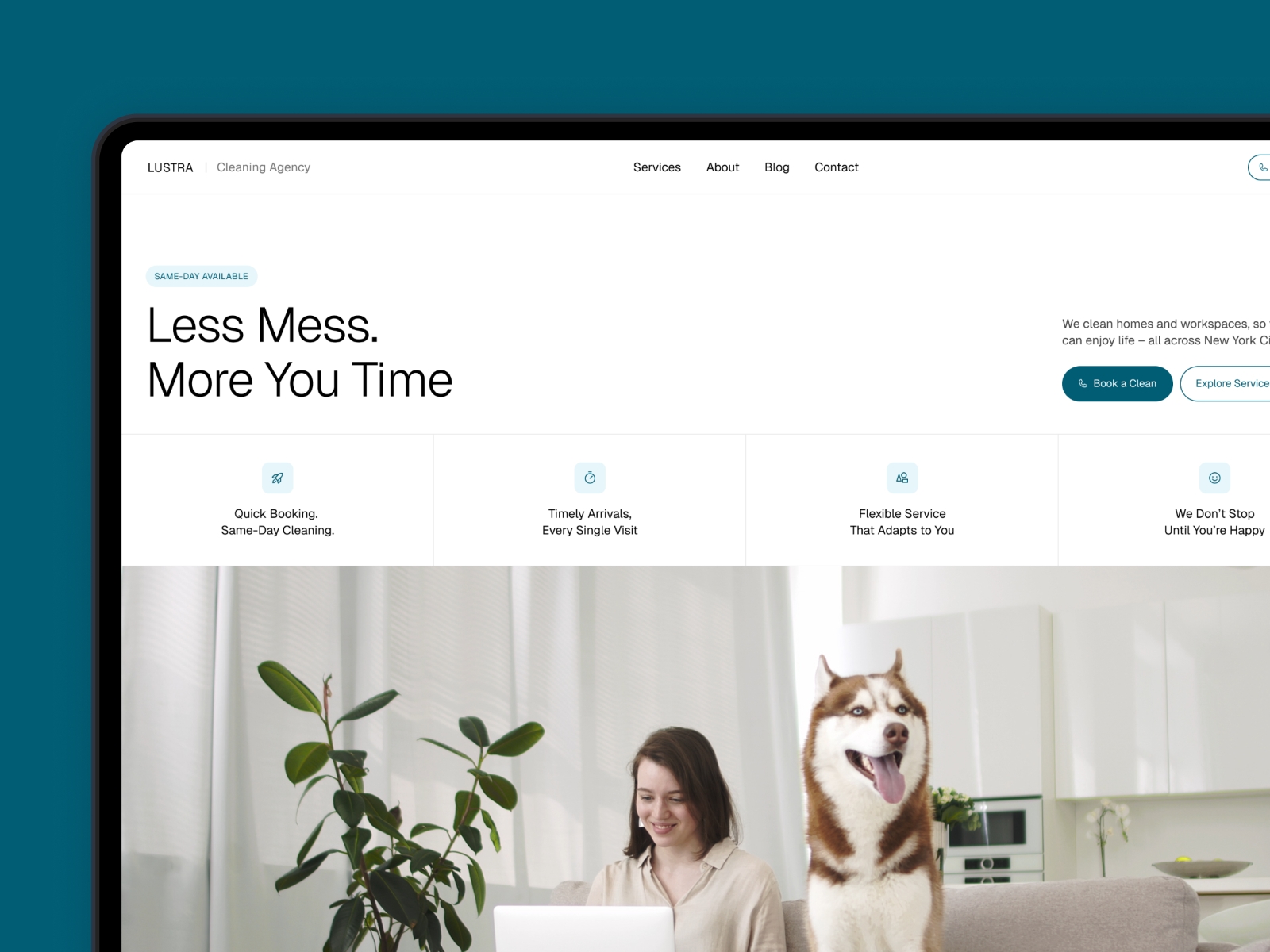 Screenshot of Lustra website