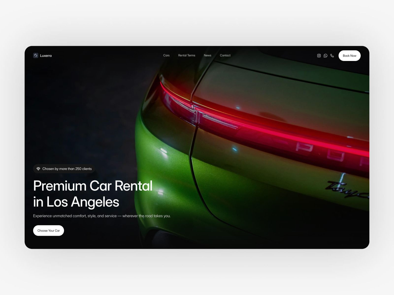 Screenshot of Luxerra website