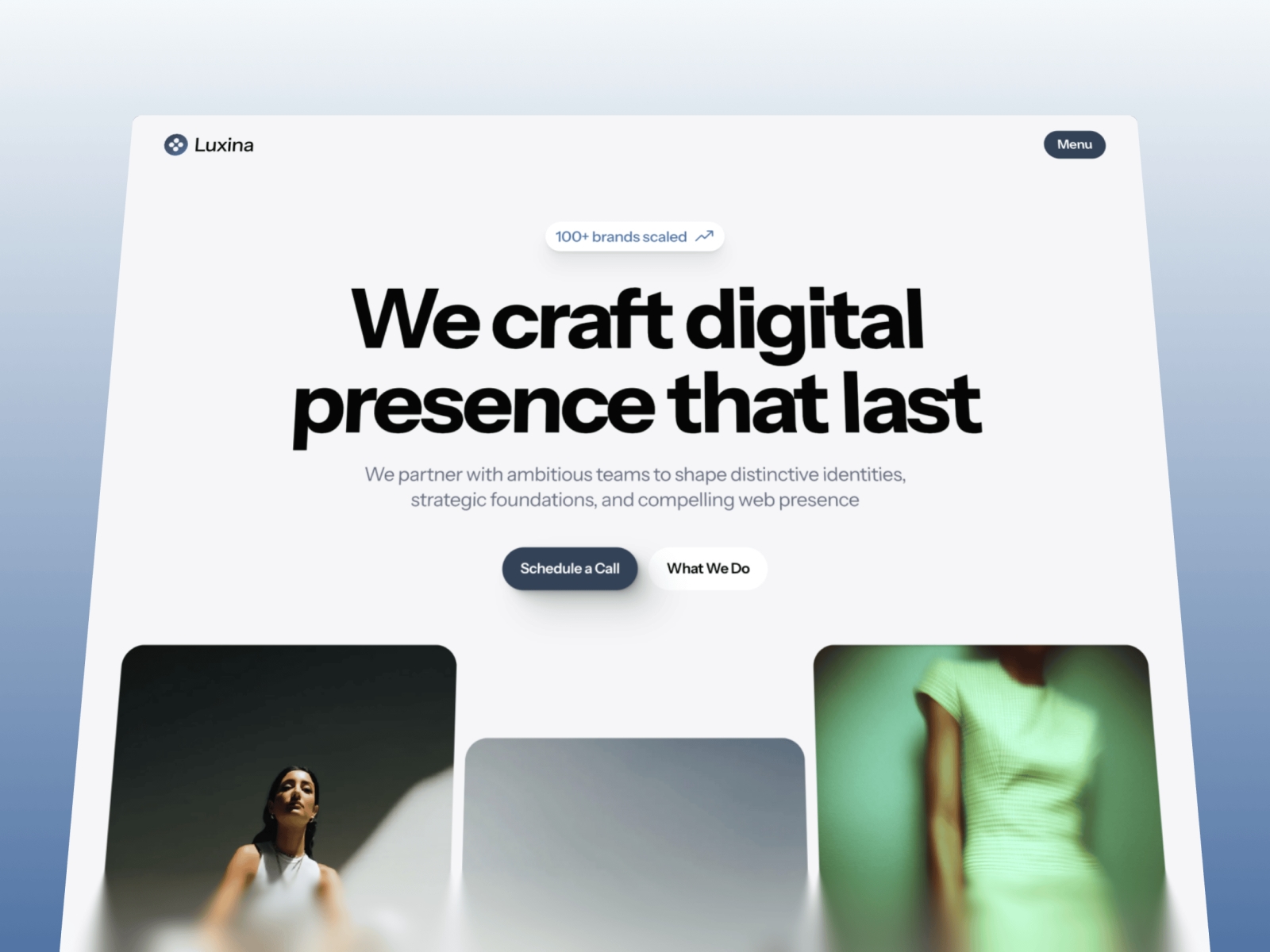 Screenshot of Luxina website