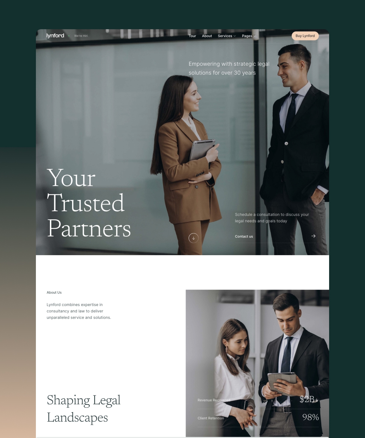 Screenshot of Lynford website